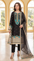 Embroidered Latest Shamooz Silk Creation