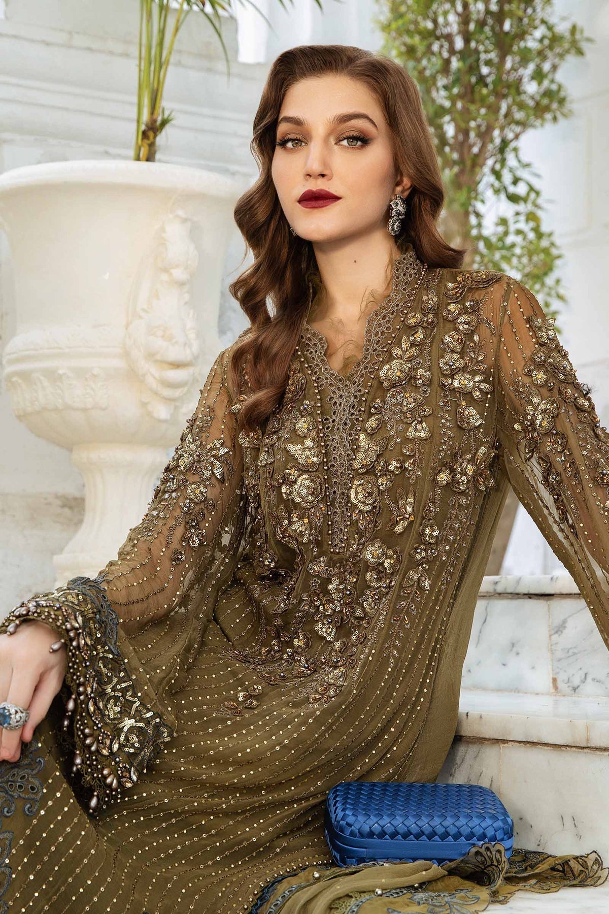 Maria B Embroidered Chiffon Suit