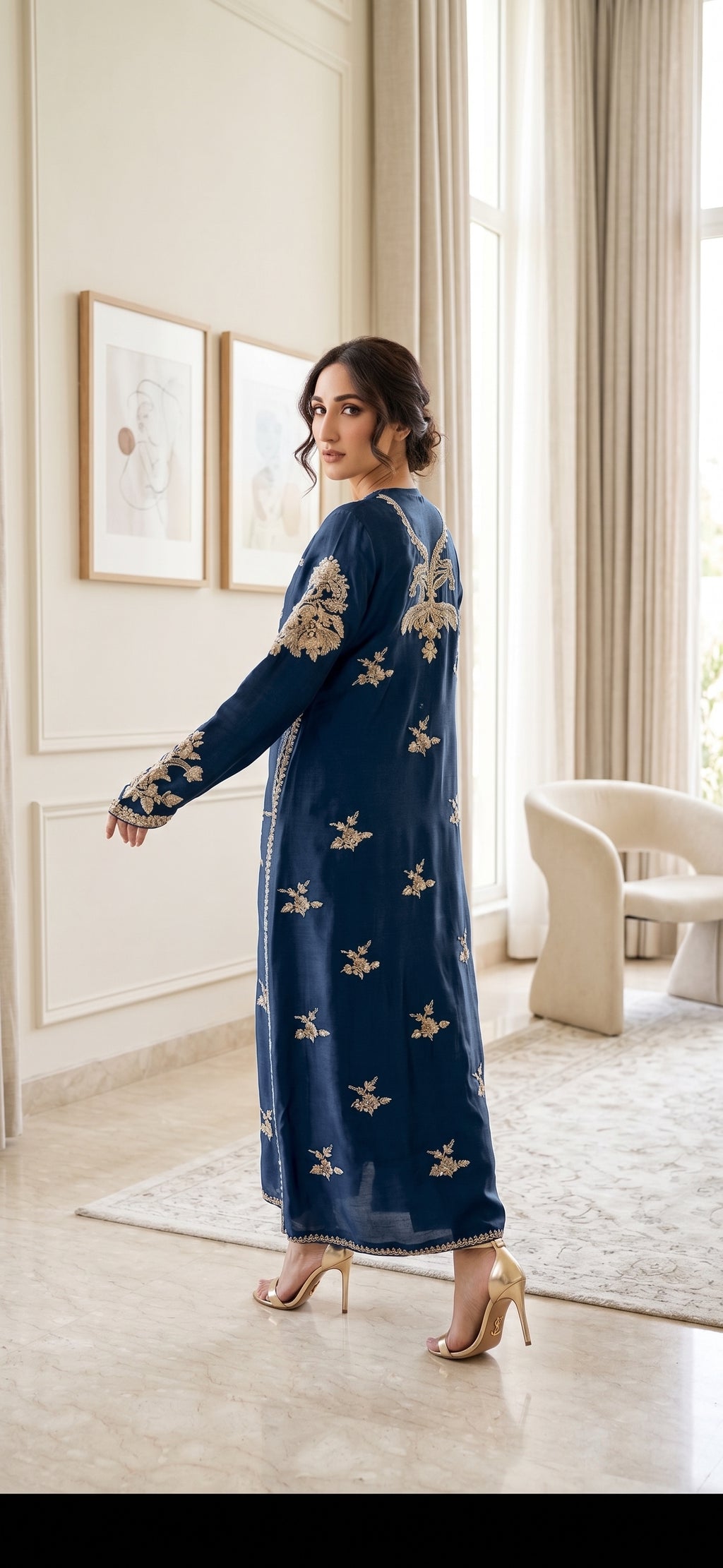 Luxury Hand Made Sheesha Silk Dress