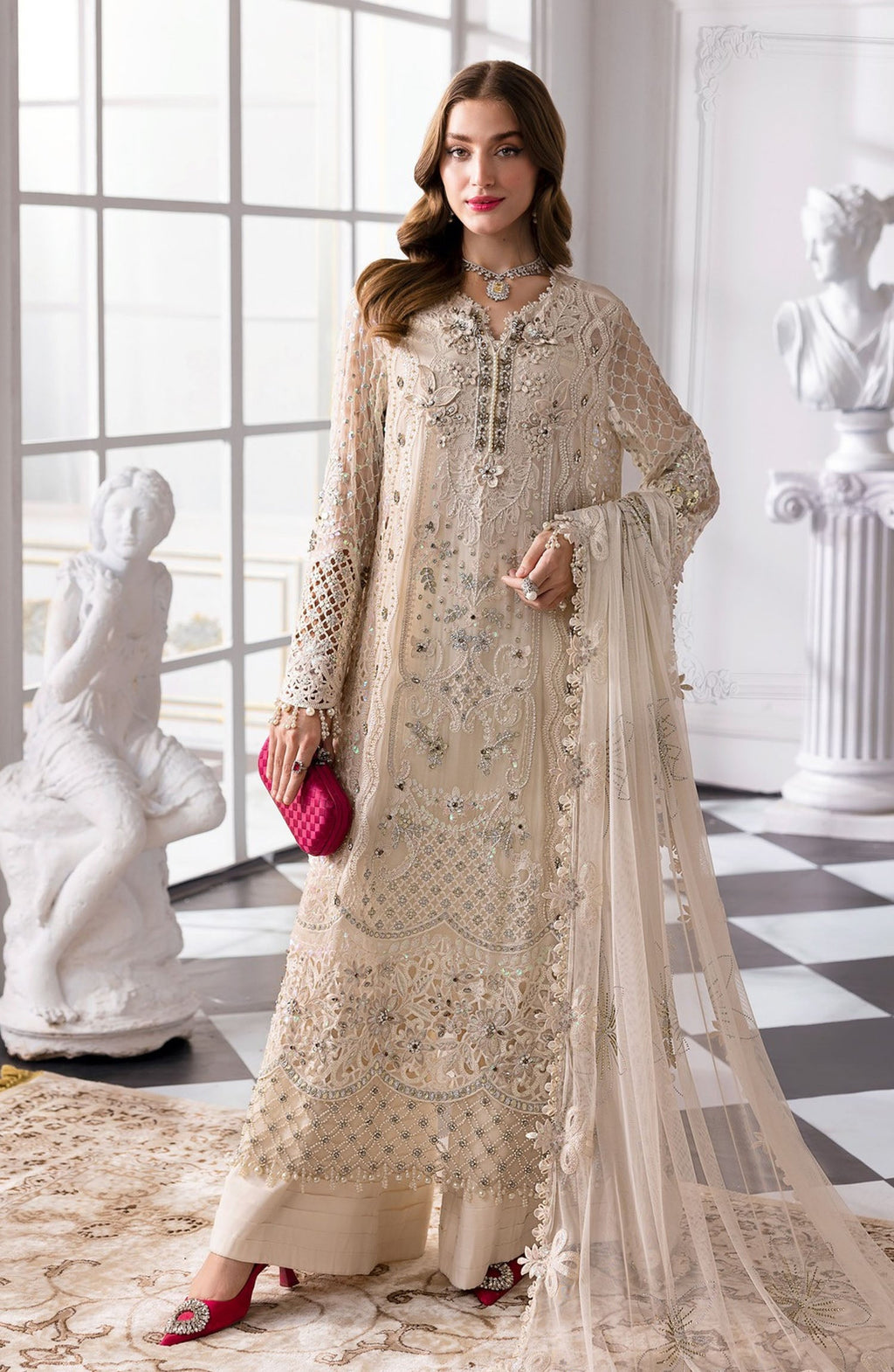 Maria B Embroidered Chiffon Suit