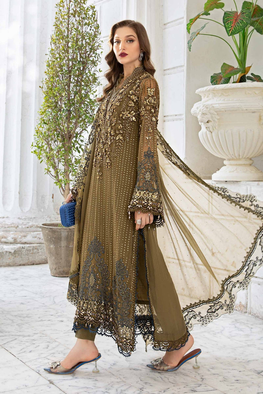 Maria B Embroidered Chiffon Suit