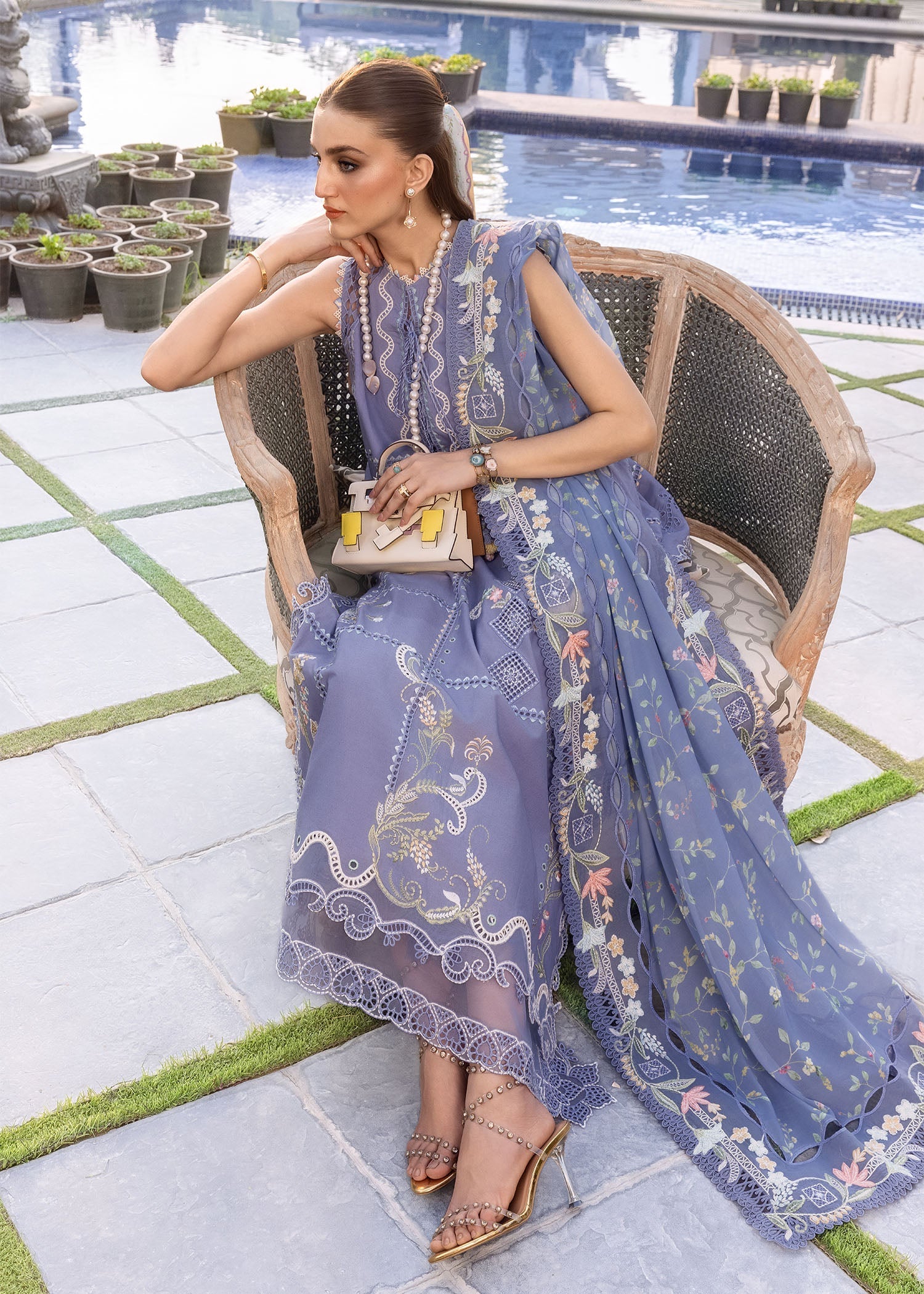 Crimson Embroidered Luxury Lawn