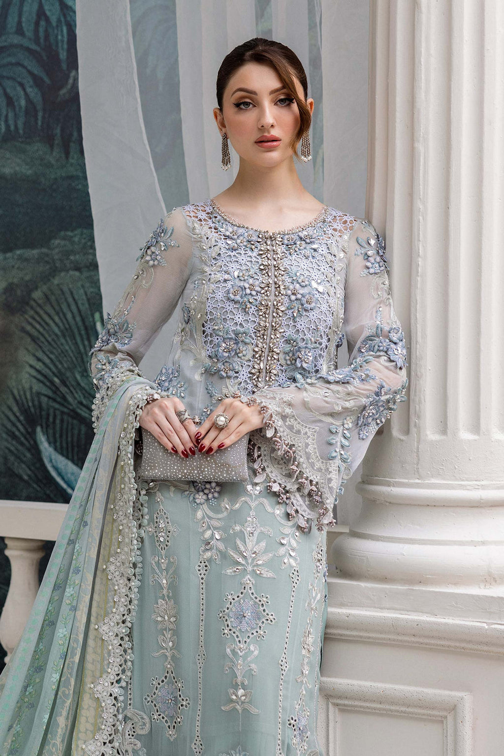 Maria B Embroidered Chiffon Suit