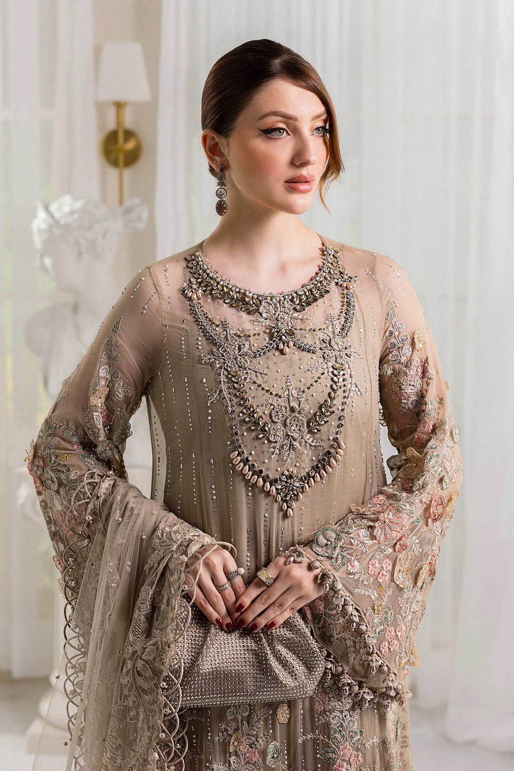 Maria B Embroidered Chiffon Suit