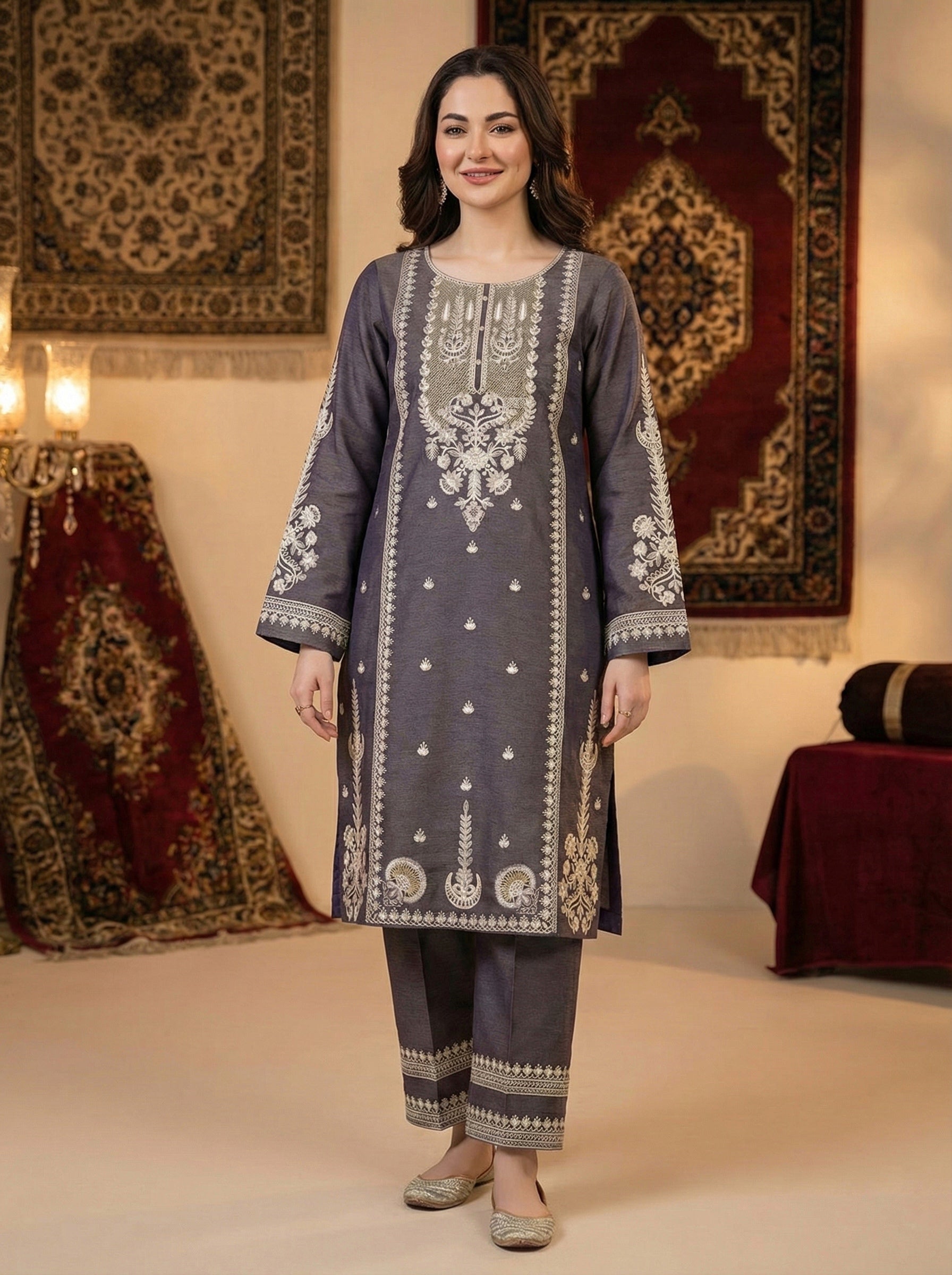 Embroidered Karandi 2 Pc