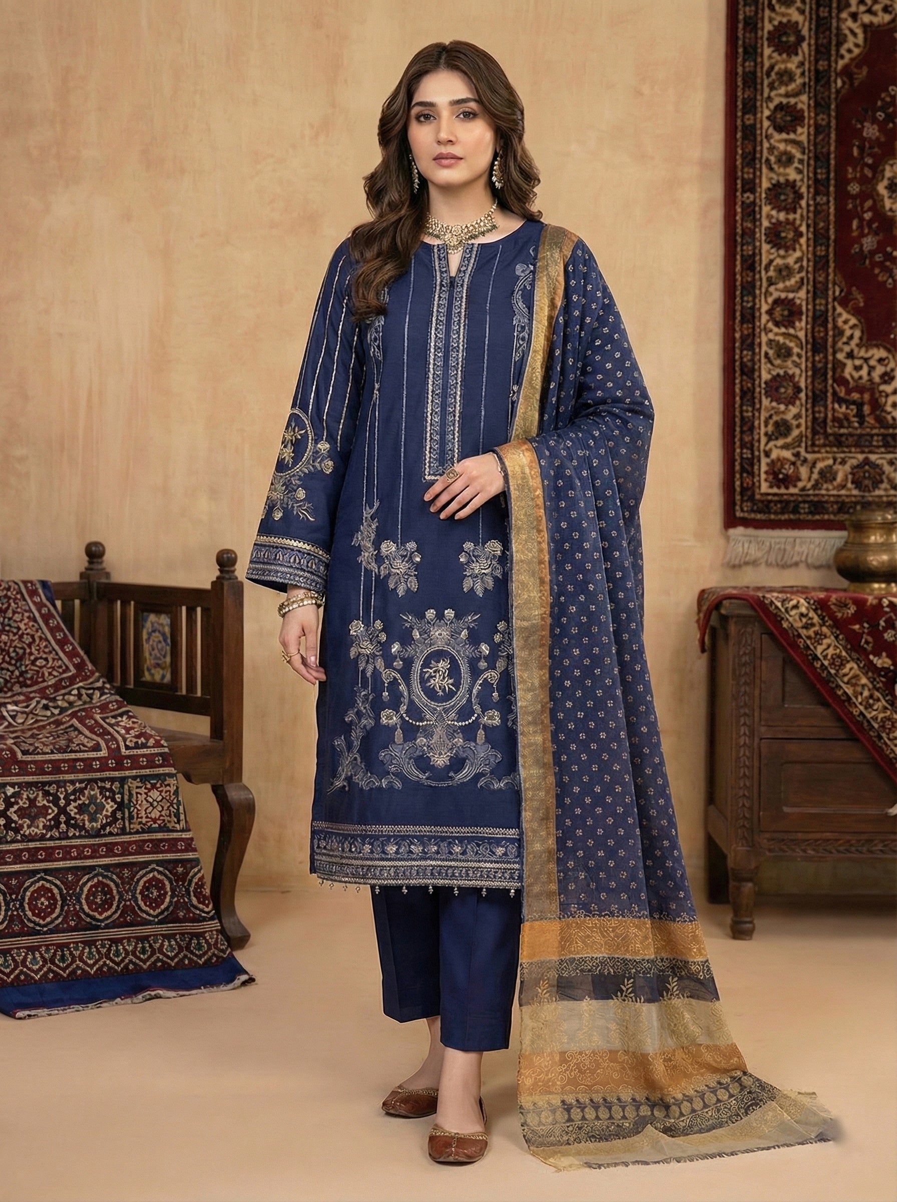 Ghani Eid Creation Cotton Net 4 Pc 2026