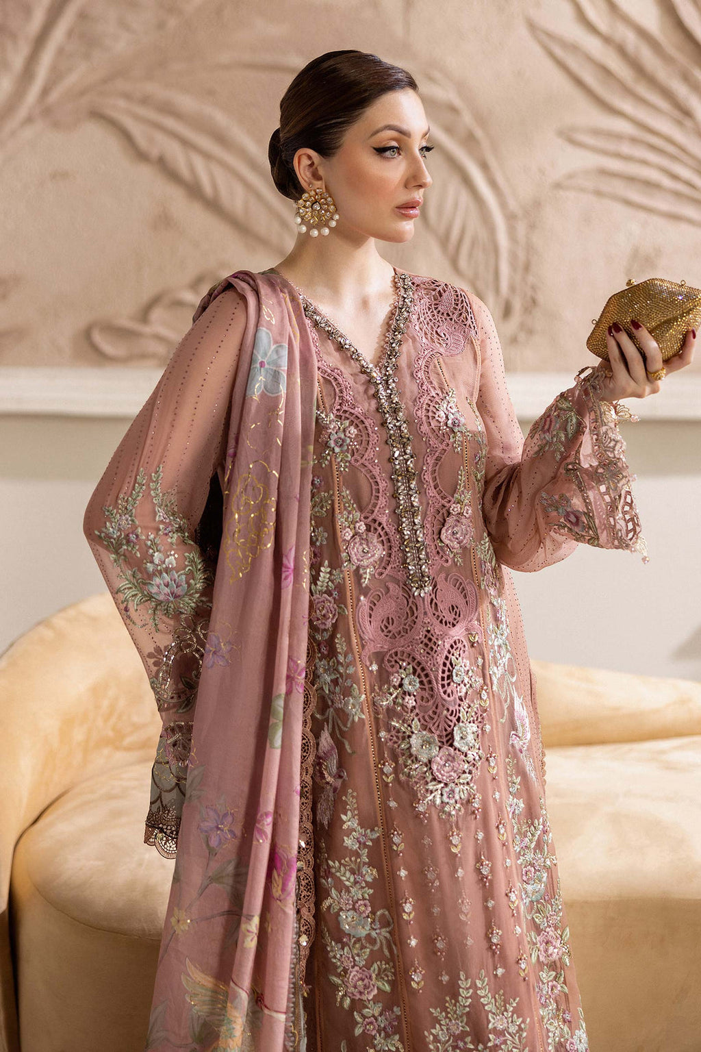 Maria B Embroidered Chiffon Suit