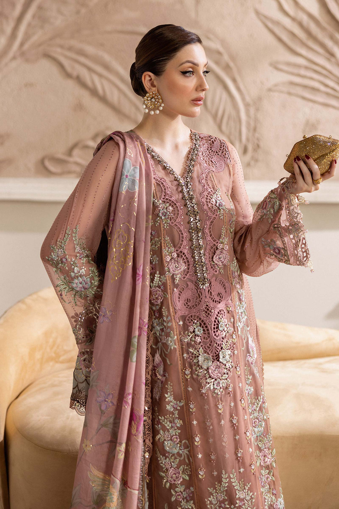 Maria B Embroidered Chiffon Suit