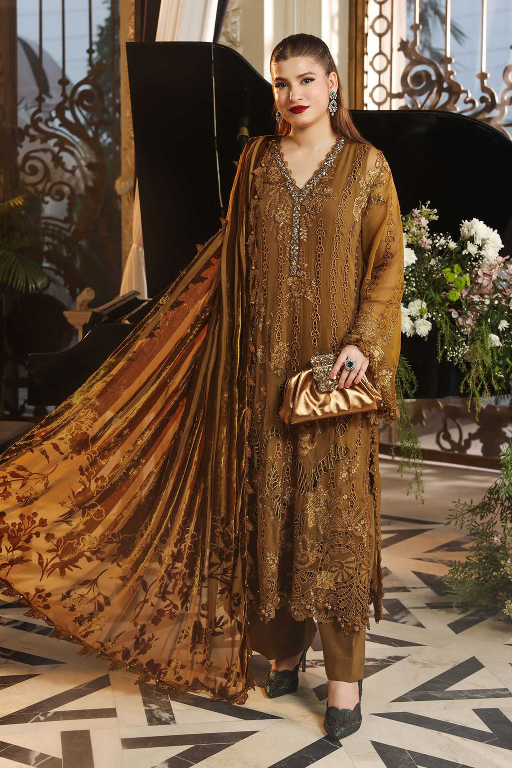 Maria B Embroidered Luxury Chiffon Dress