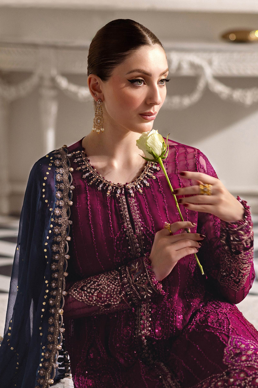 Maria B Embroidered Chiffon Suit