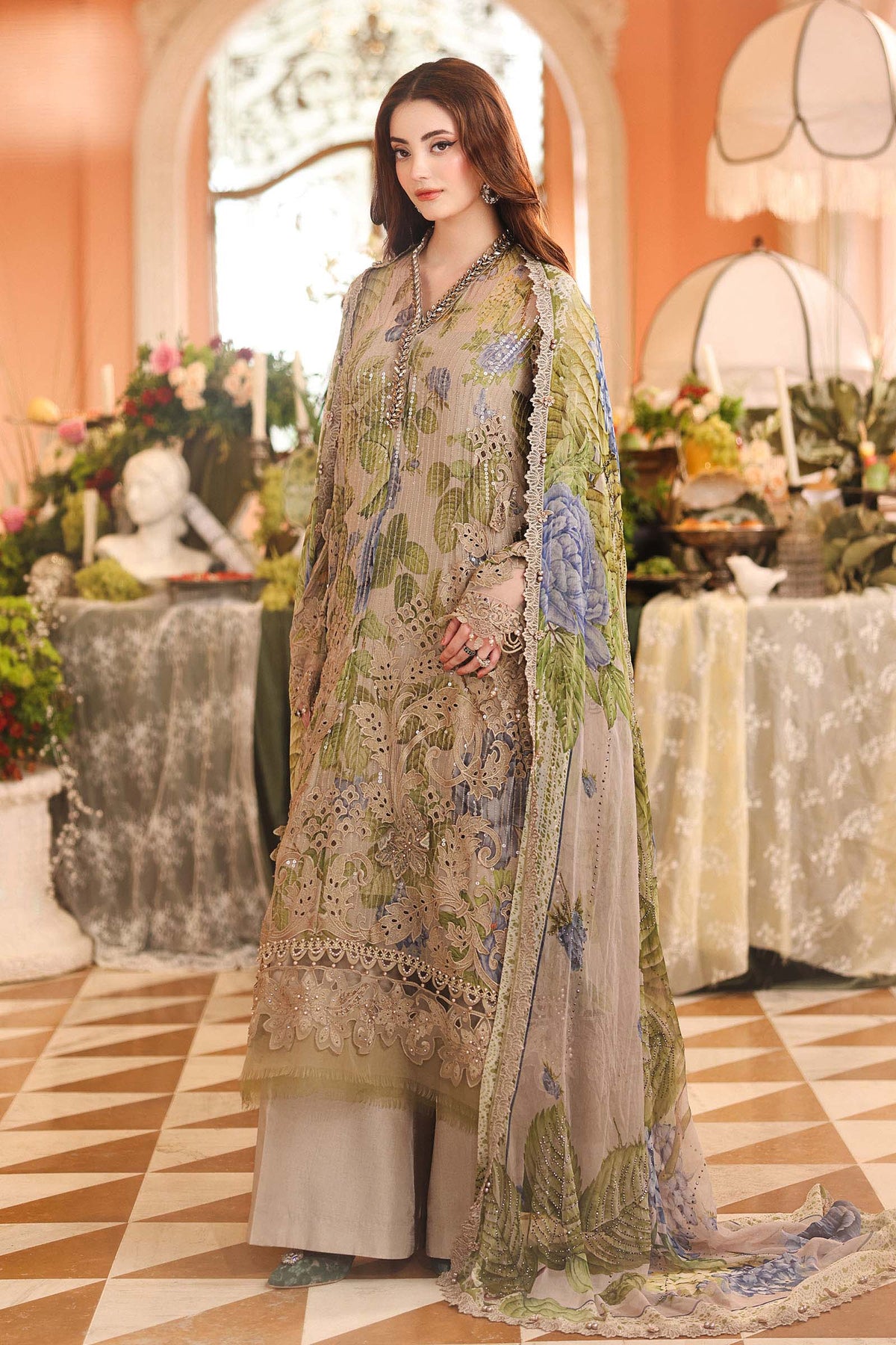 Maria B Embroidered Luxury Chiffon Dress