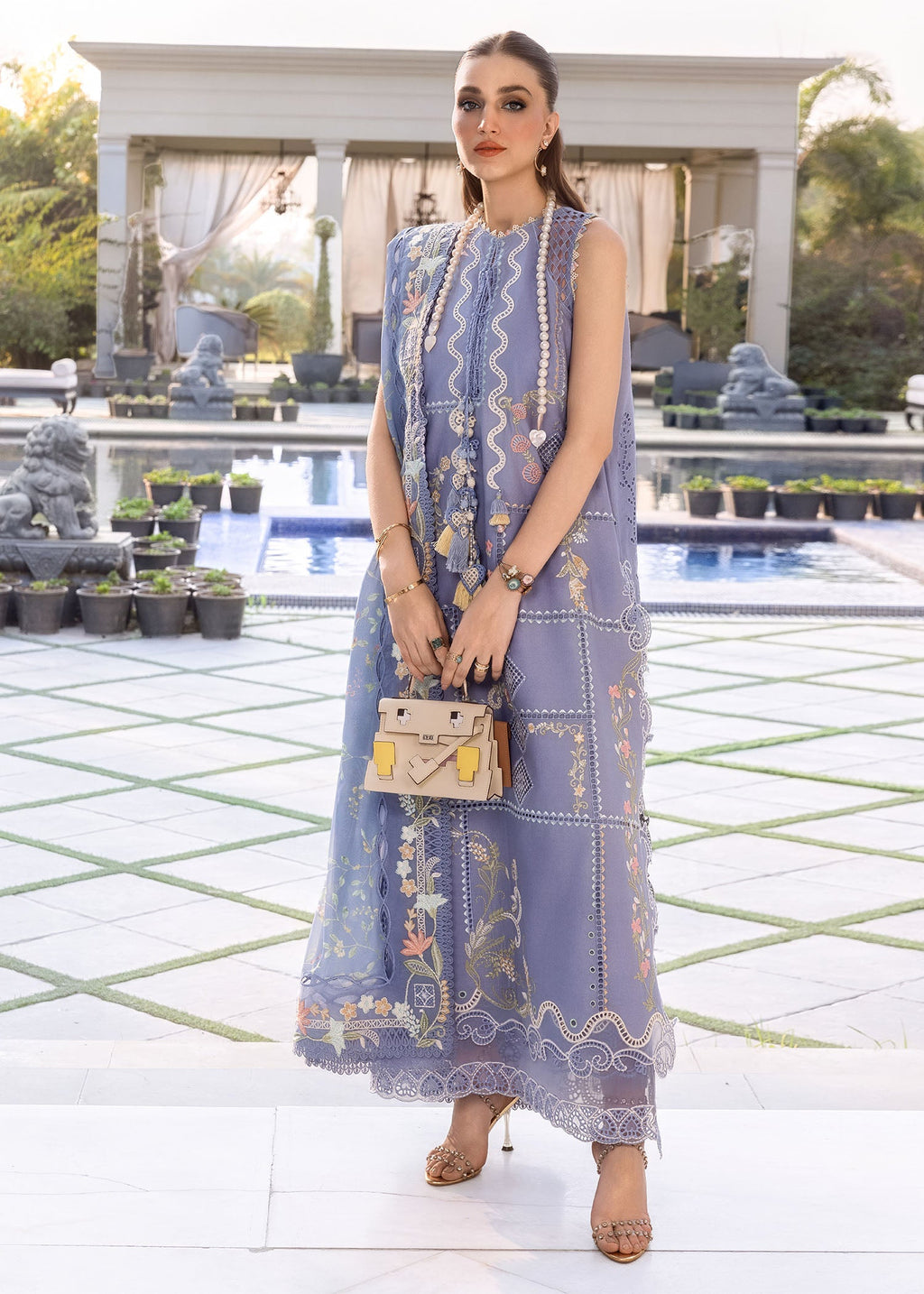 Crimson Embroidered Luxury Lawn