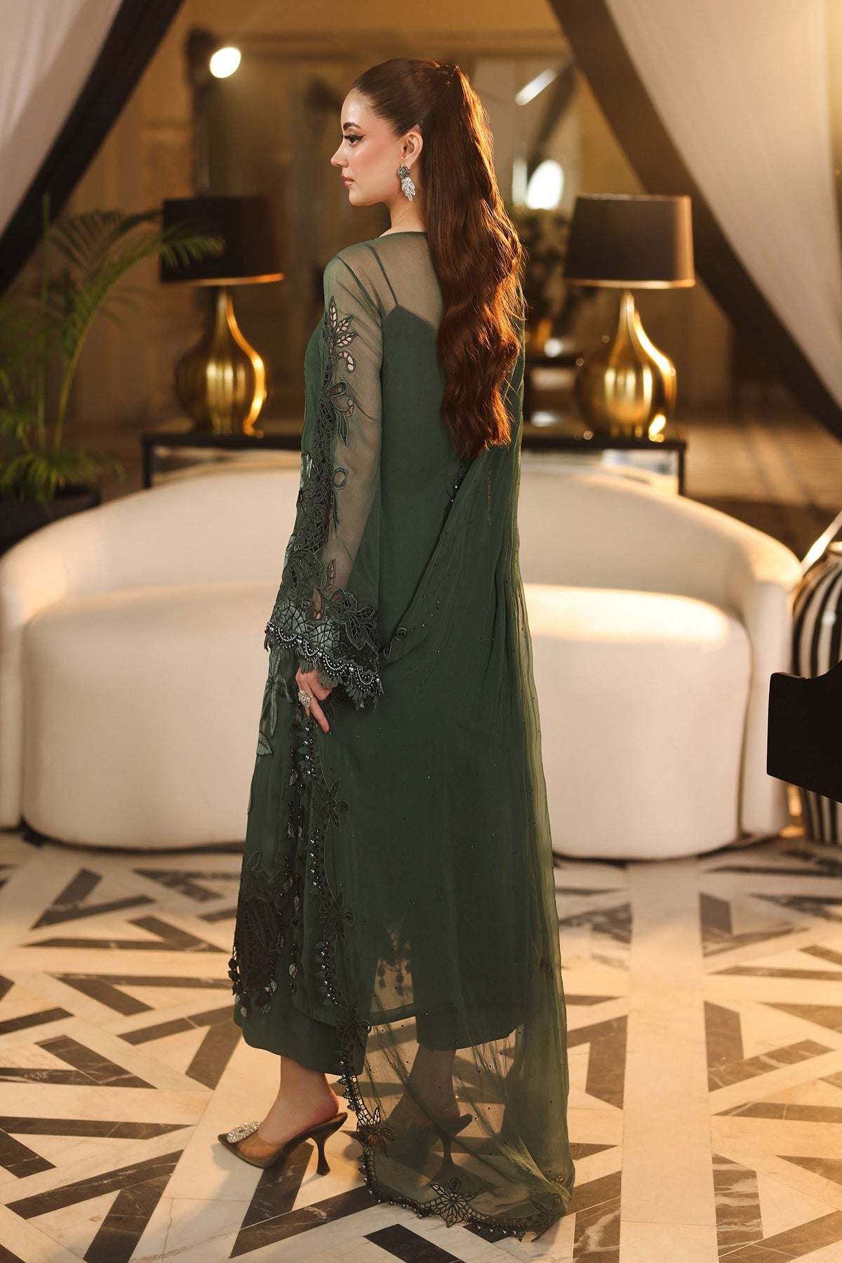 Maria B Embroidered Luxury Chiffon Dress