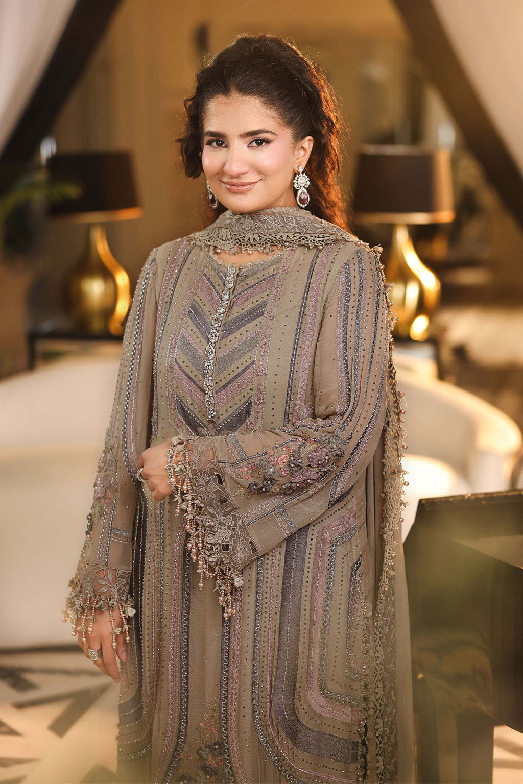 Maria B Embroidered Luxury Chiffon Dress
