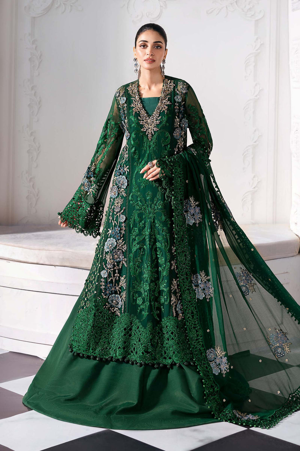 Maria B Embroidered Chiffon Suit