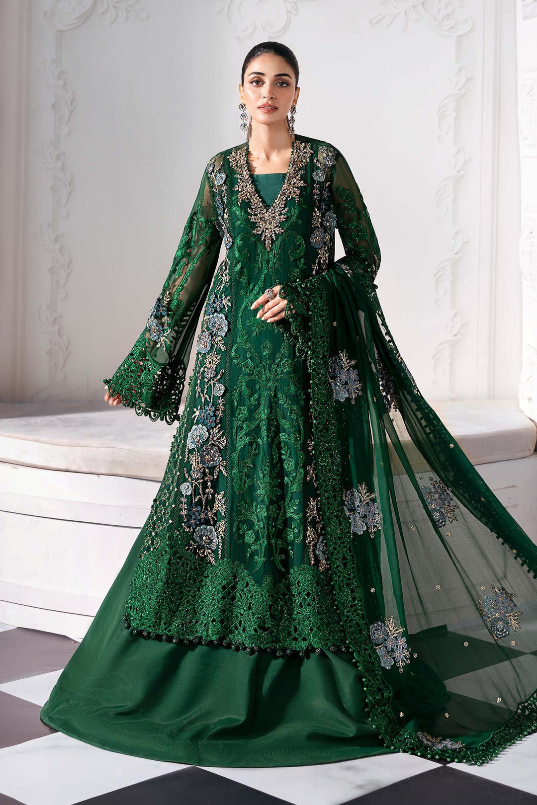 Maria B Embroidered Chiffon Suit