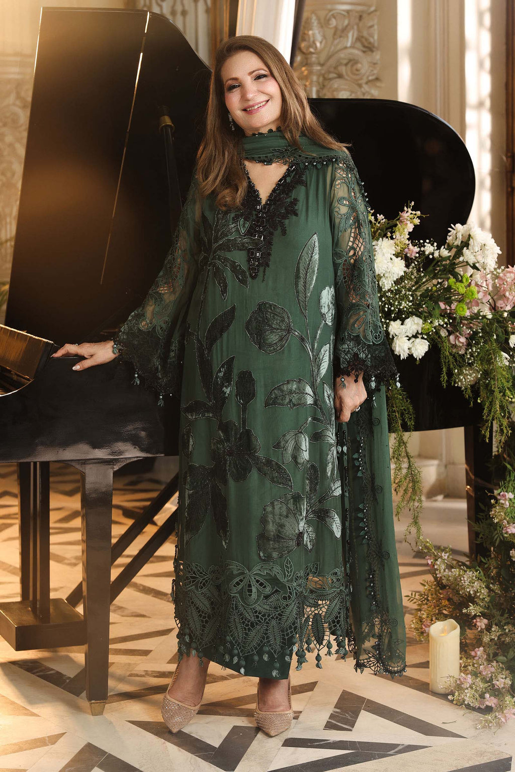 Maria B Embroidered Luxury Chiffon Dress
