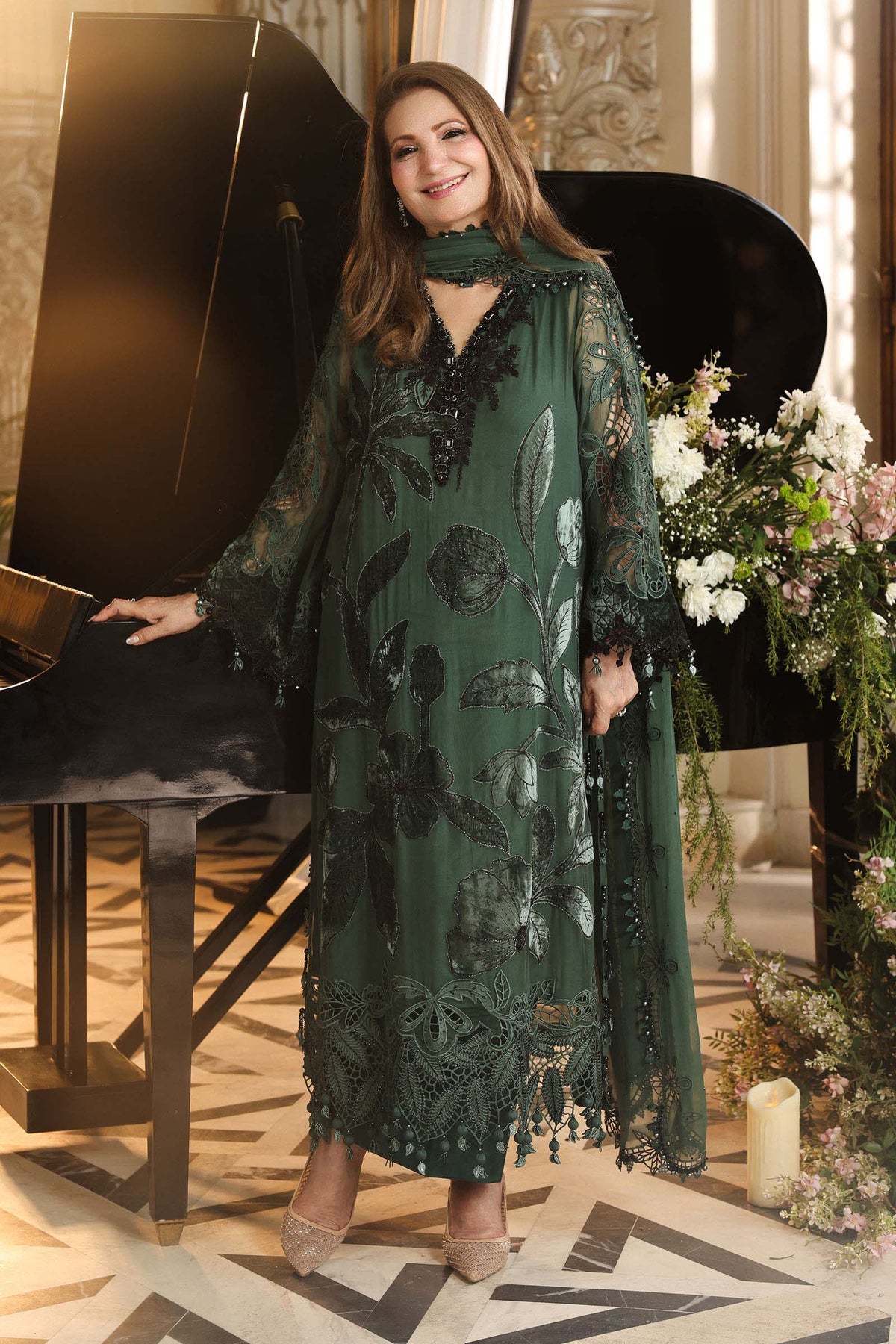 Maria B Embroidered Luxury Chiffon Dress