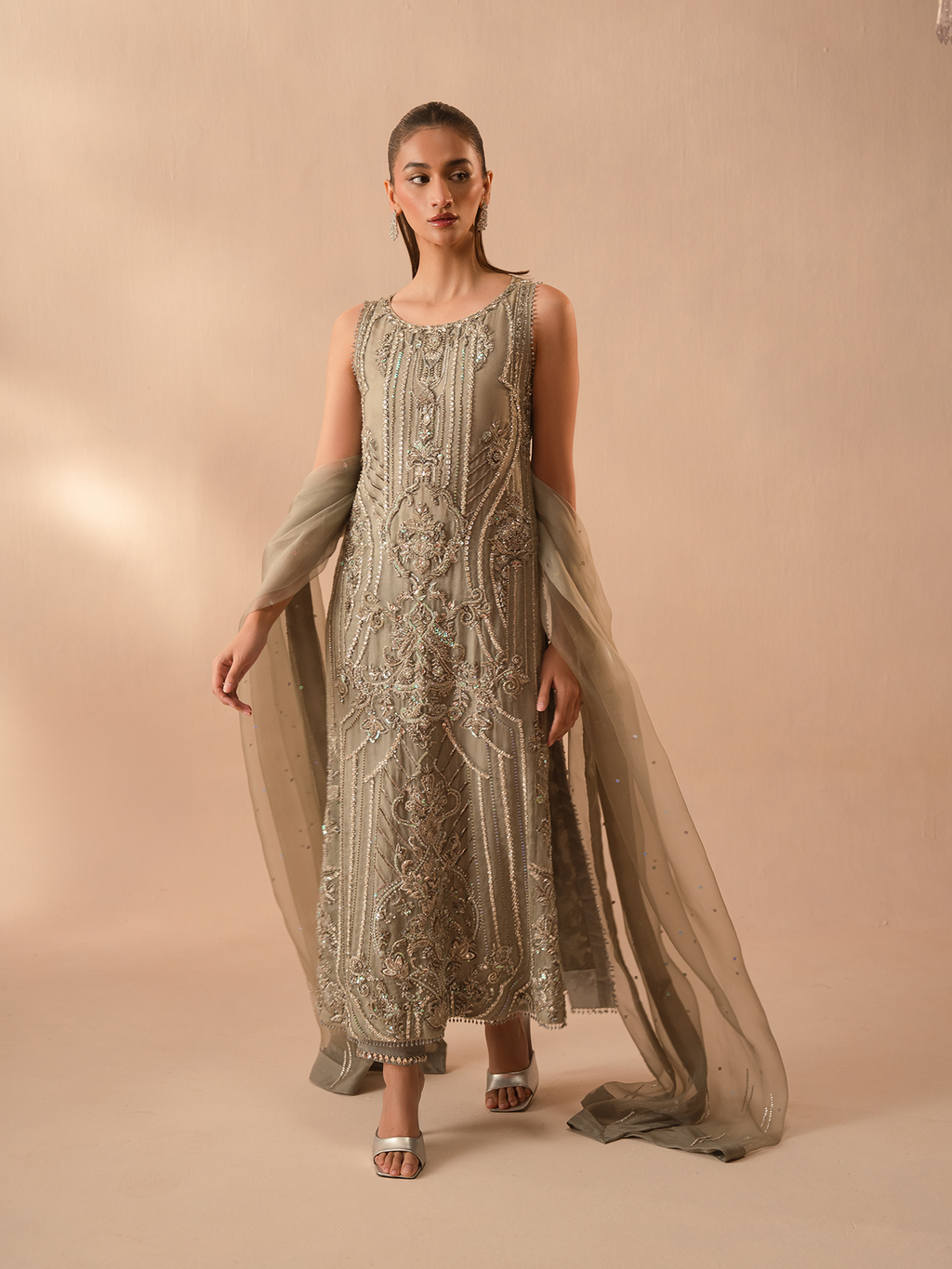 Pure Tussel Silk Handwork Suit