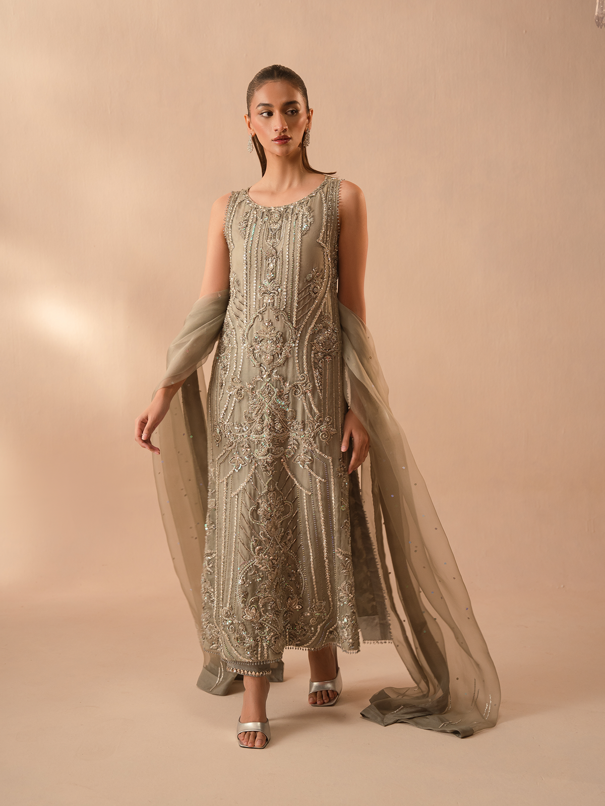 Pure Tussel Silk Handwork Suit