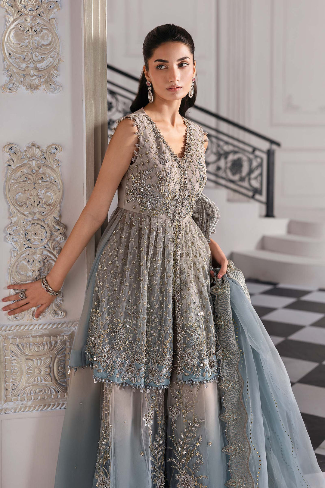 Maria B Luxury Embroidered Net Unstitched Dress