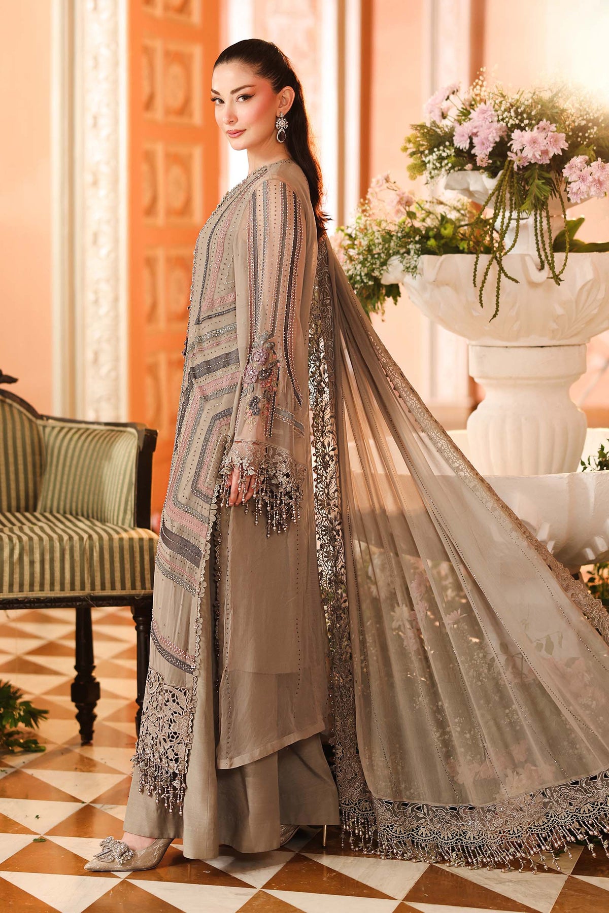 Maria B Embroidered Luxury Chiffon Dress