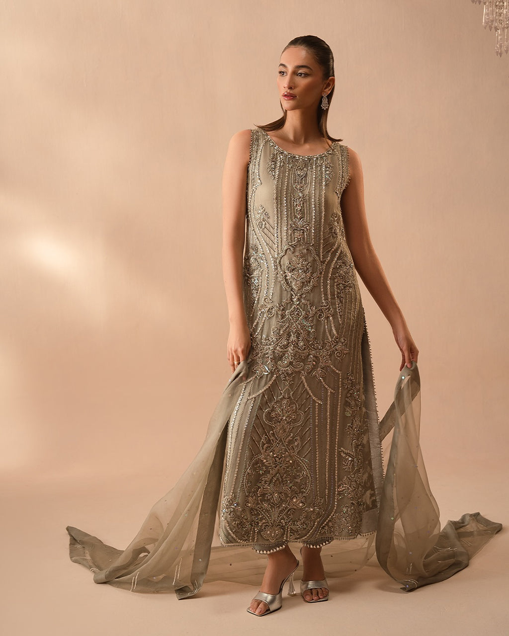 Pure Tussel Silk Handwork Suit