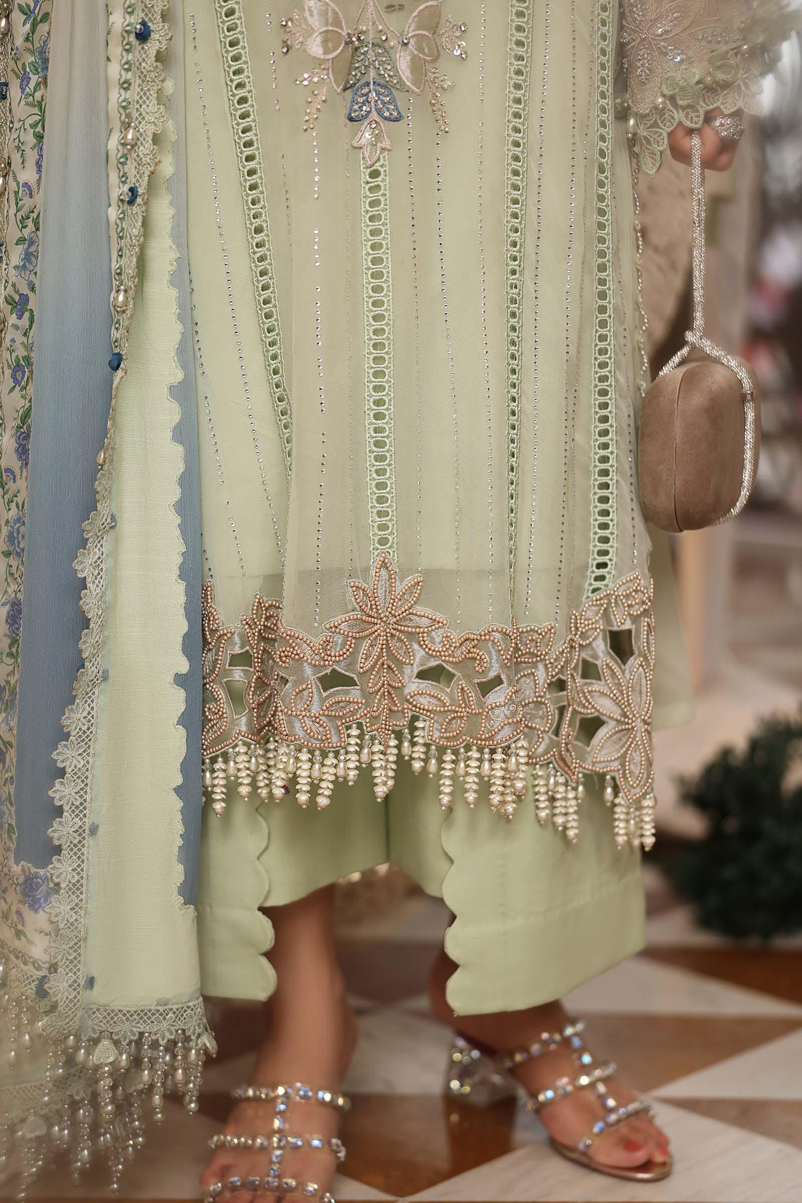 Maria B Embroidered Chiffon Dress