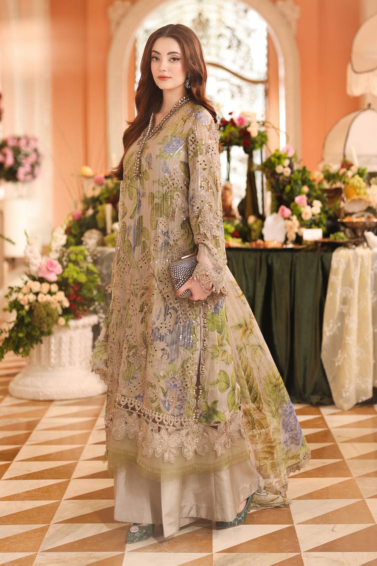 Maria B Embroidered Luxury Chiffon Dress
