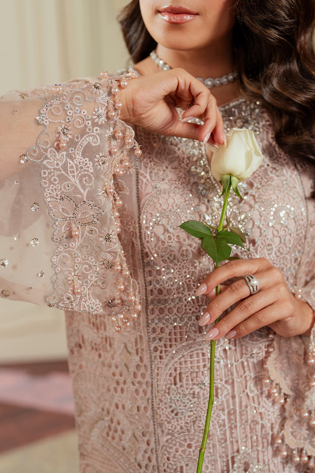 Baroque Embroidered Organza