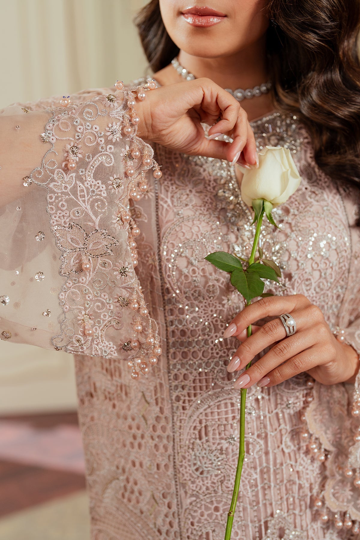 Baroque Embroidered Organza