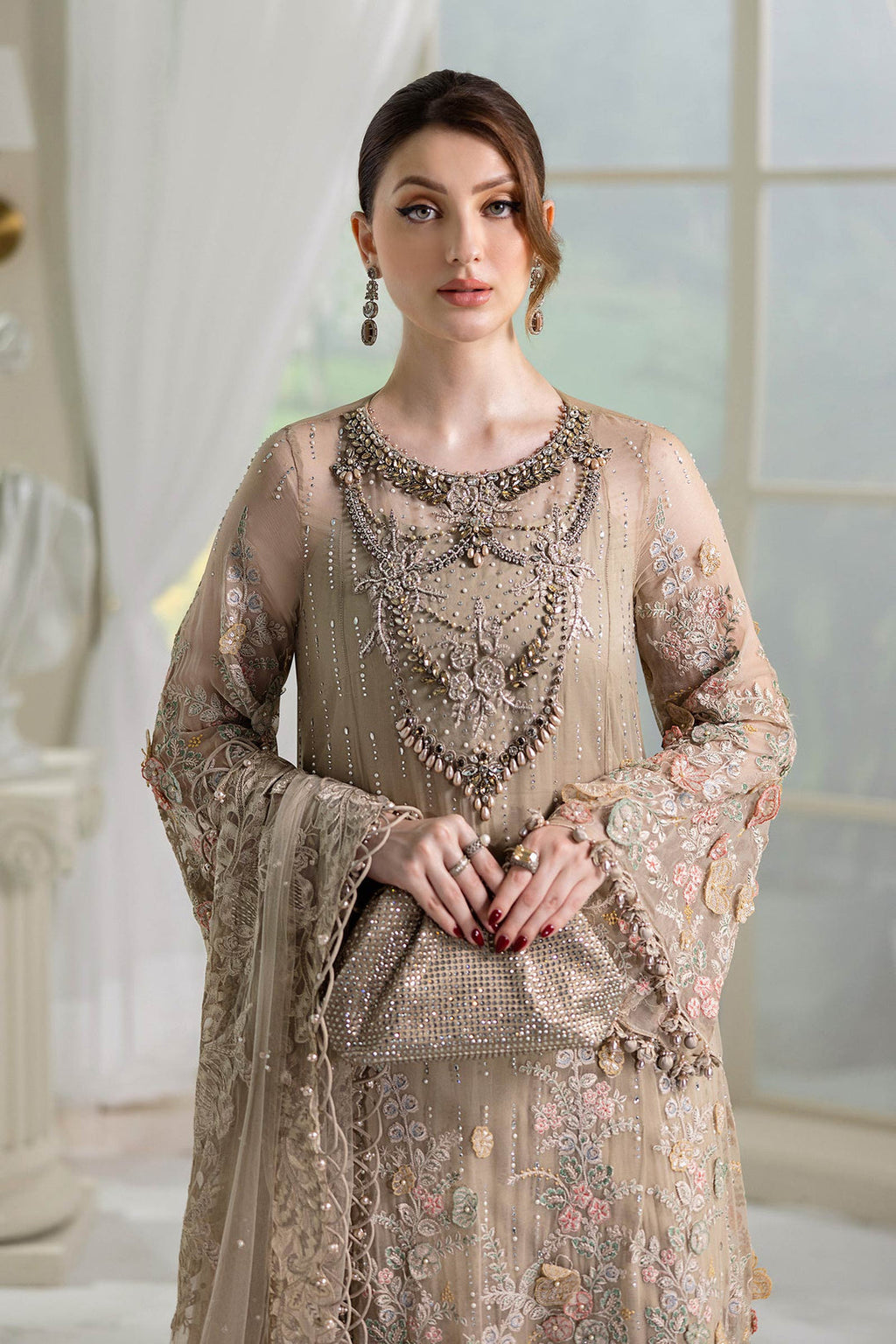 Maria B Embroidered Chiffon Suit