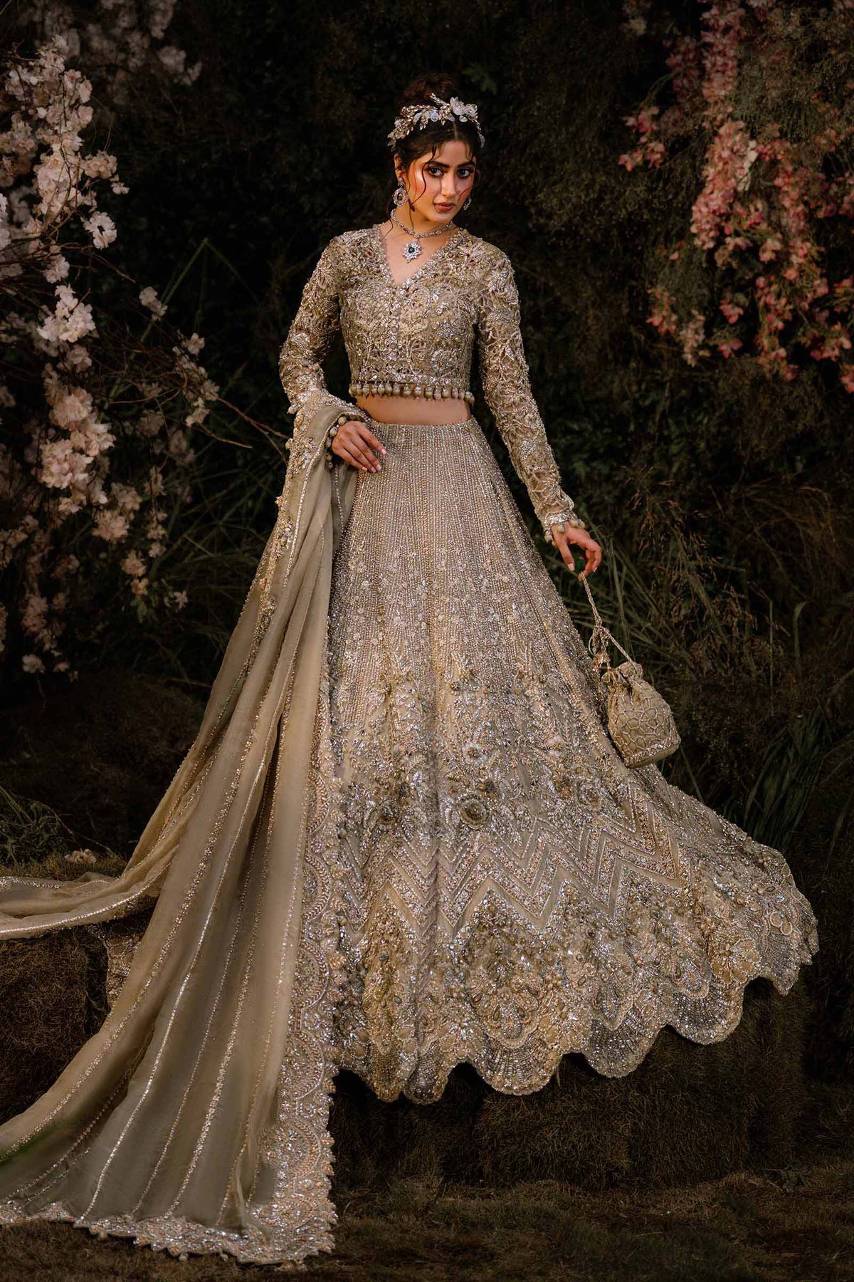 Maria B Embroidered Luxury Bridal Dress