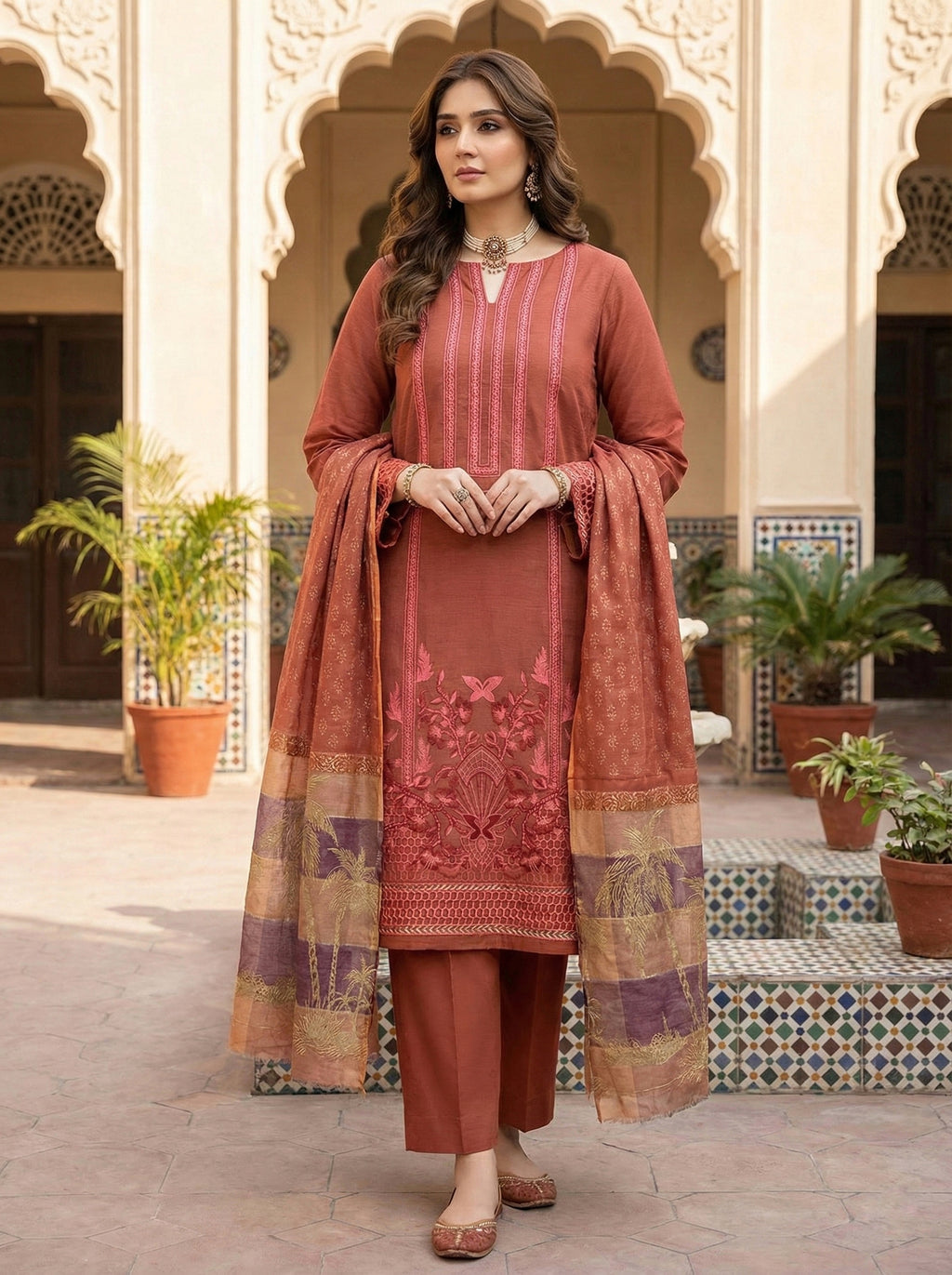 Ghani Eid Creation Cotton Net 4 Pc 2026