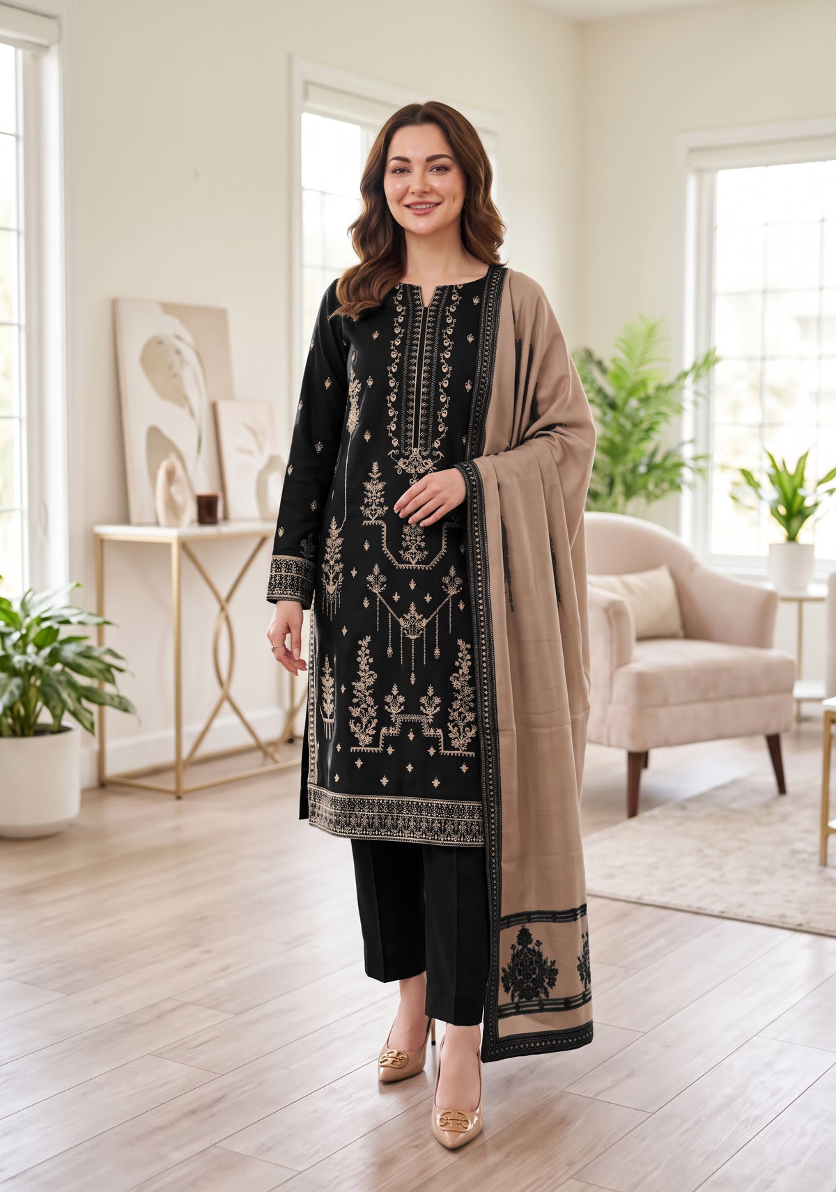 Embroidered Luxury Winter Creation
