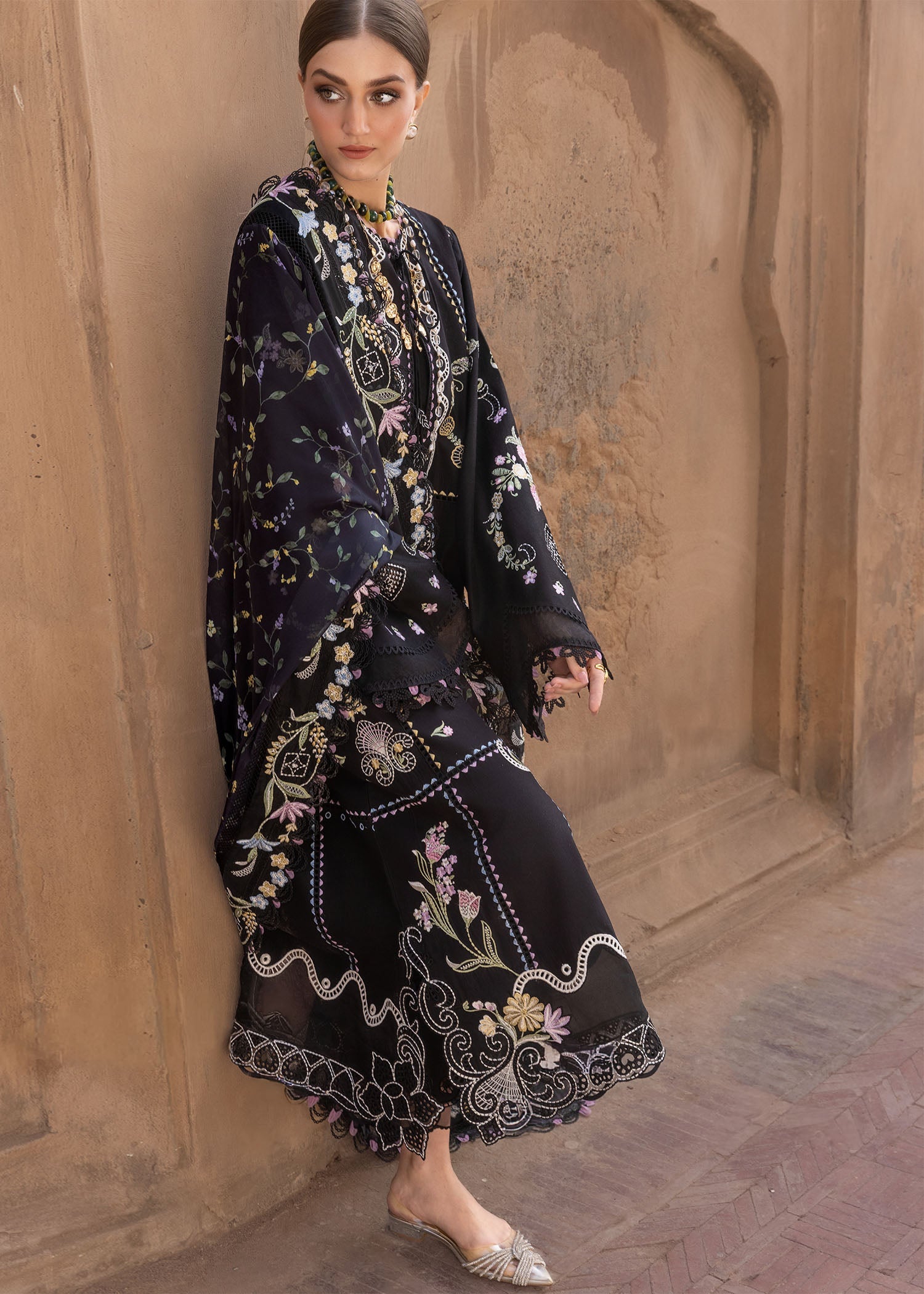 Crimson Embroidered Luxury Lawn