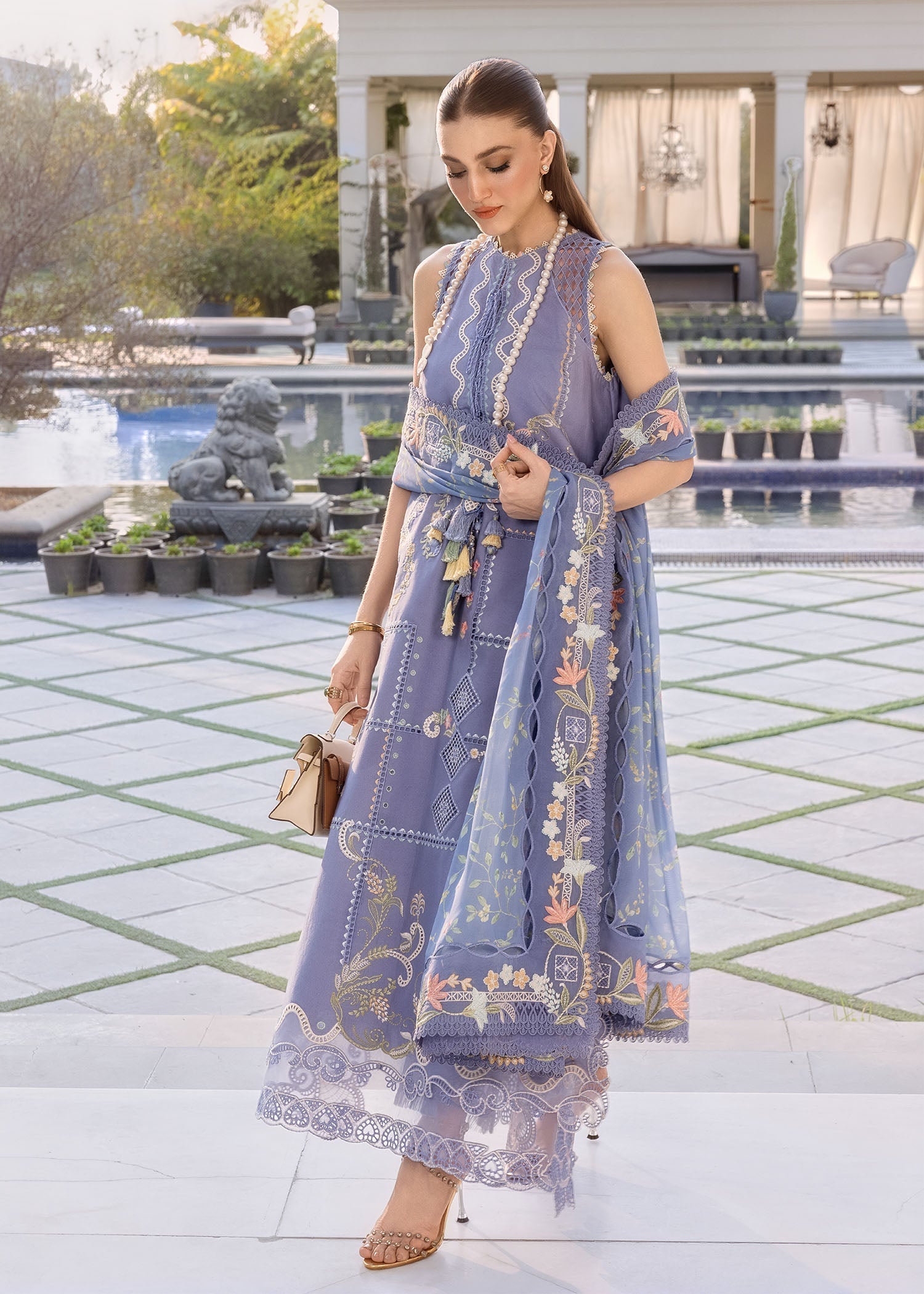 Crimson Embroidered Luxury Lawn
