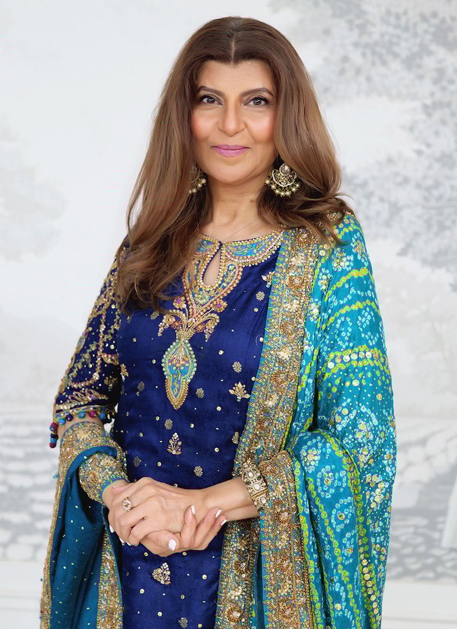 Farah Talib Aziz Hand Work Suit