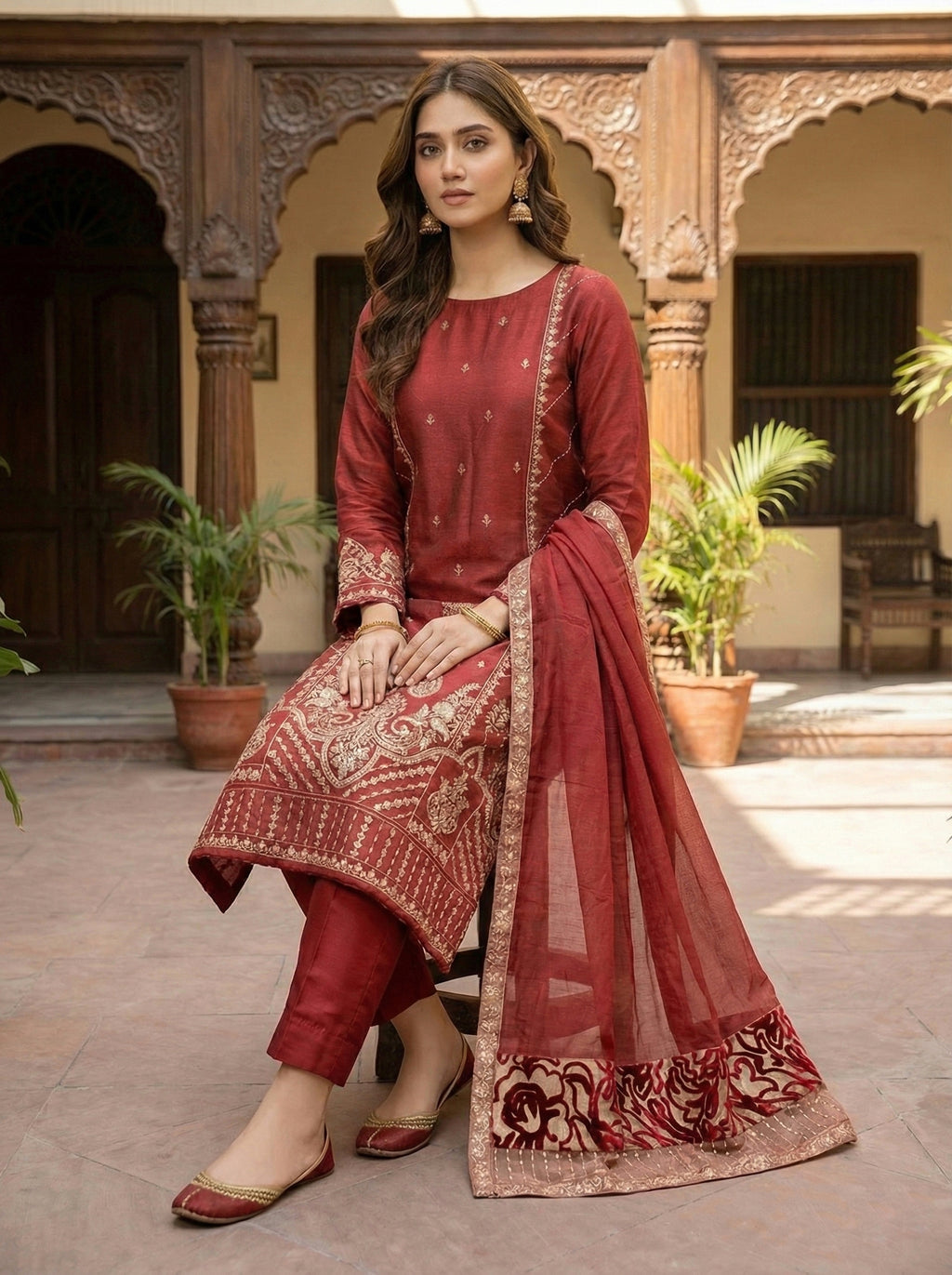 Ghani Eid Creation Cotton Net 4 Pc 2026