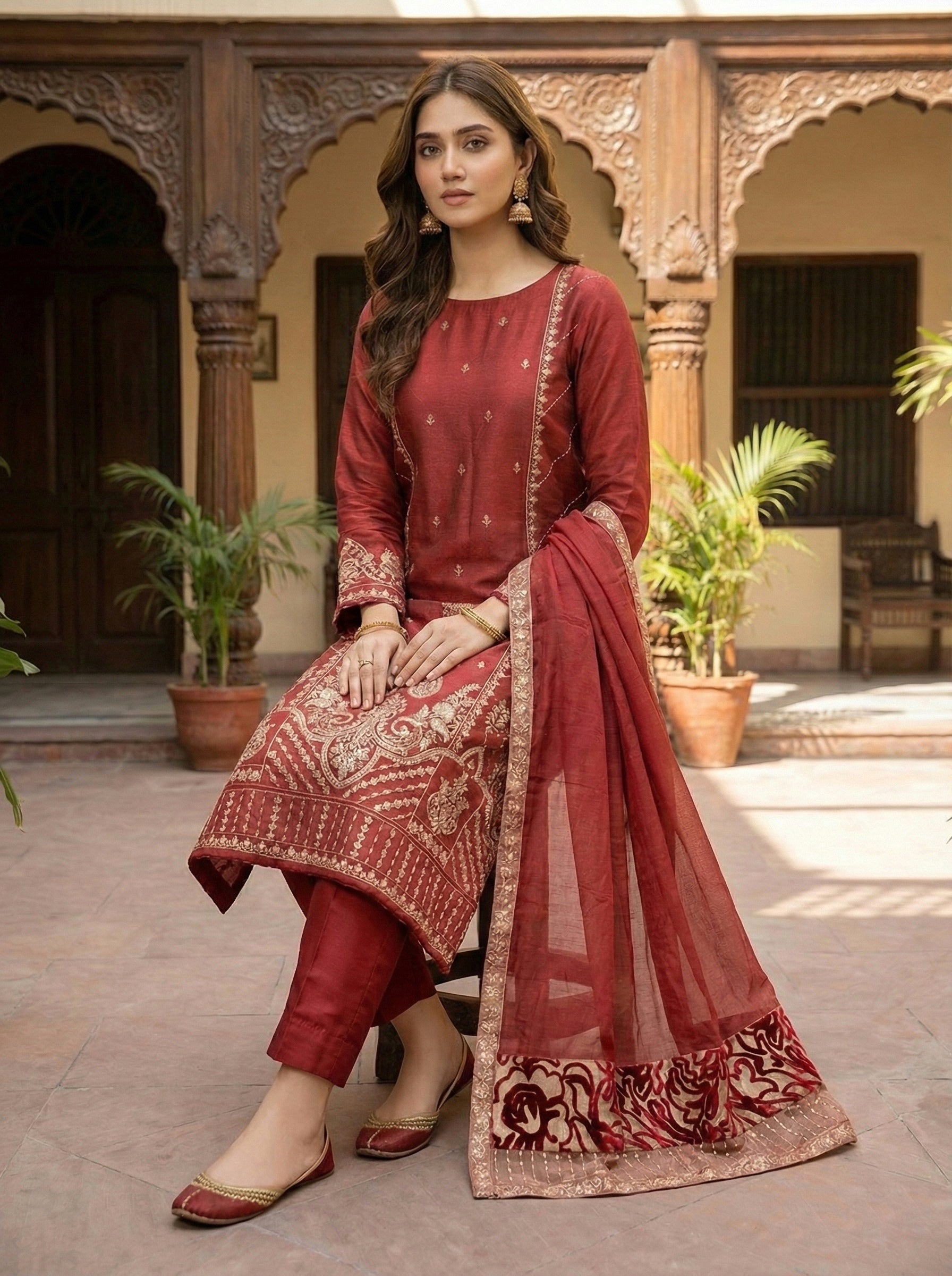 Ghani Eid Creation Cotton Net 4 Pc 2026