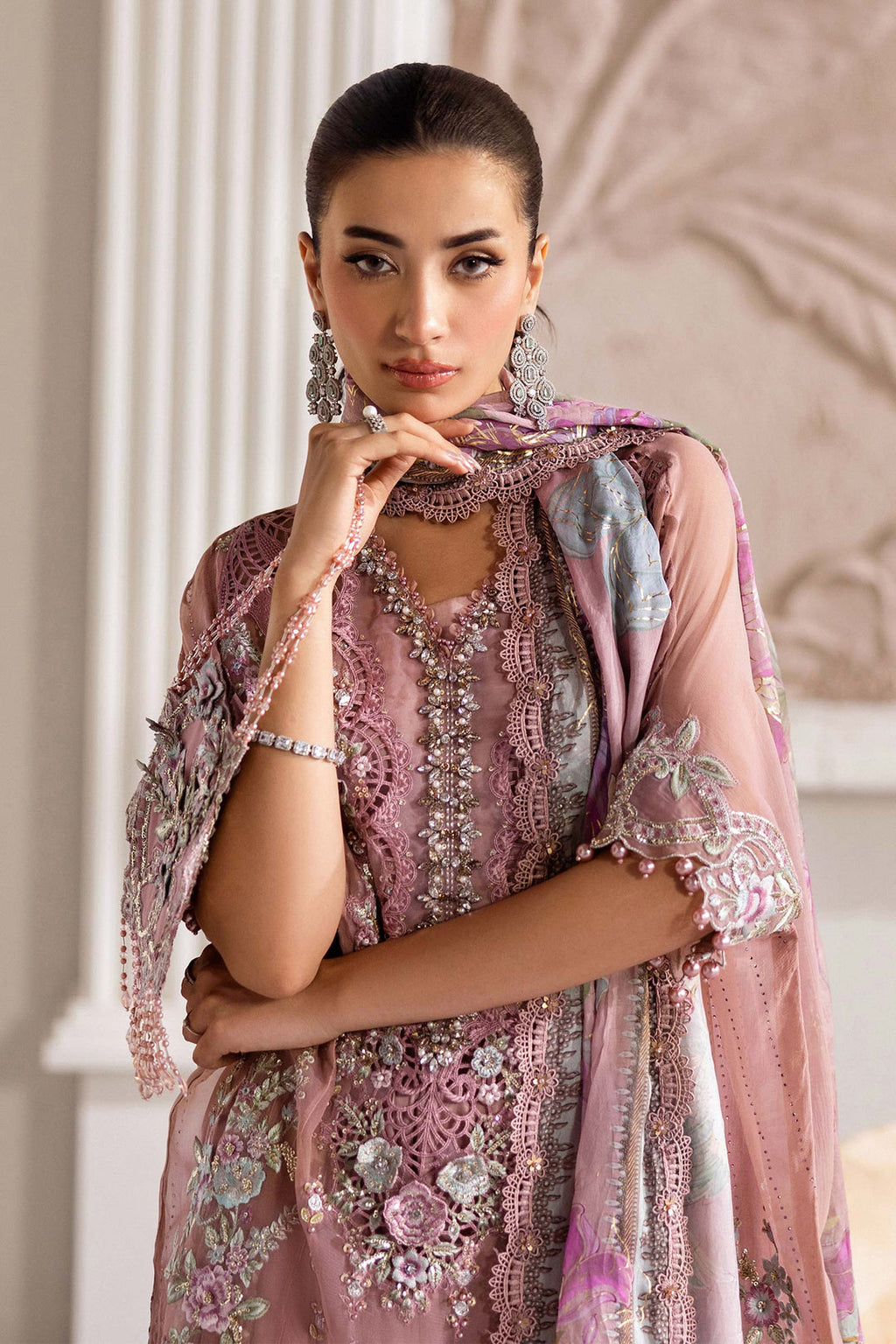 Maria B Embroidered Chiffon Suit