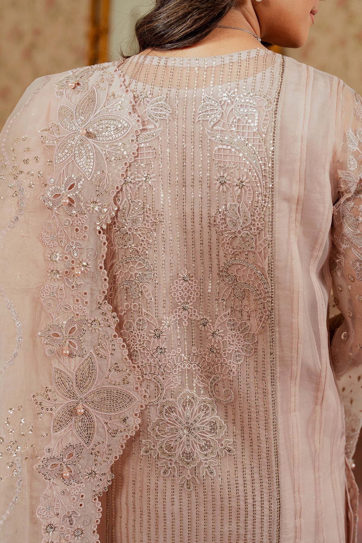 Baroque Embroidered Organza