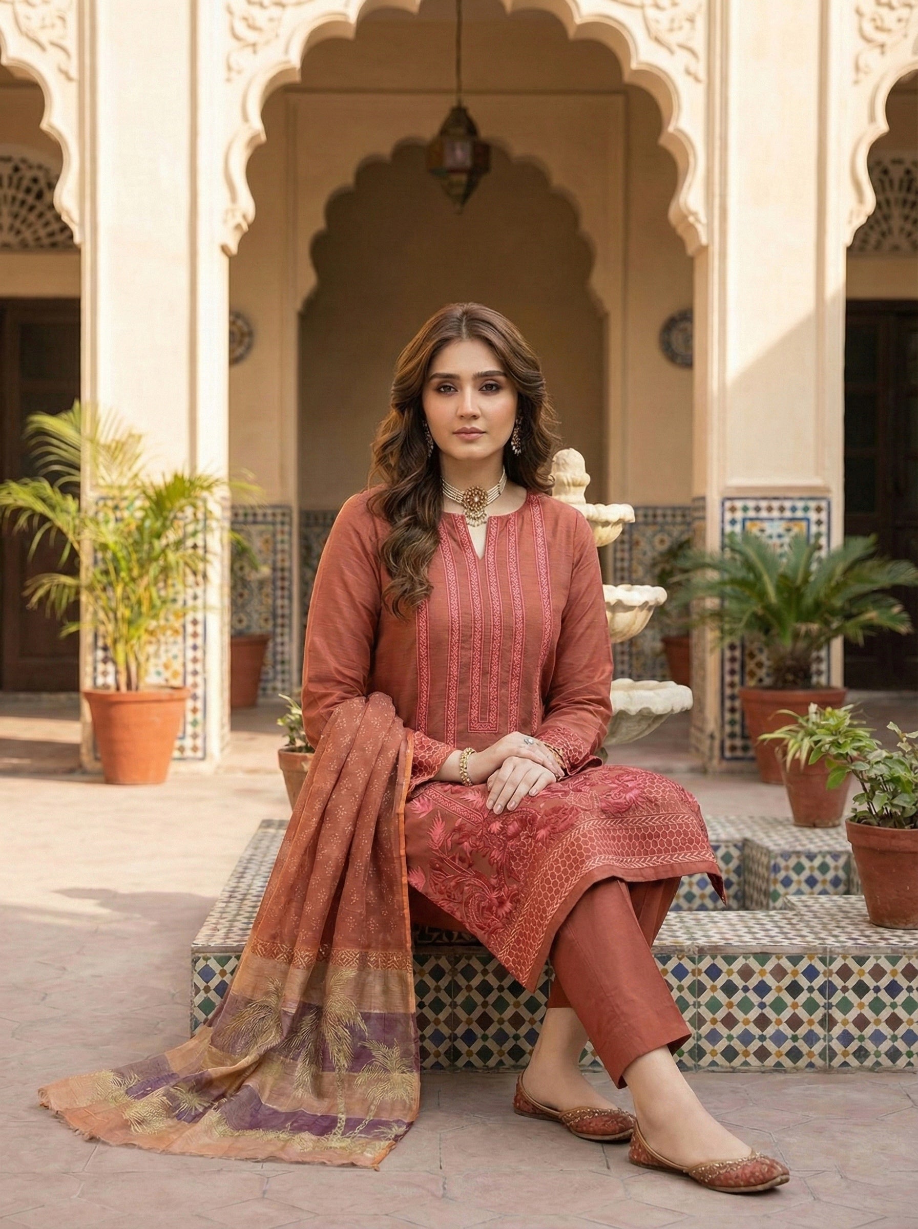 Ghani Eid Creation Cotton Net 4 Pc 2026