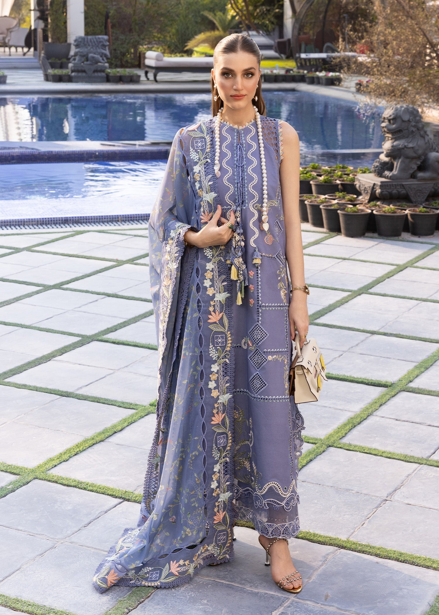 Crimson Embroidered Luxury Lawn