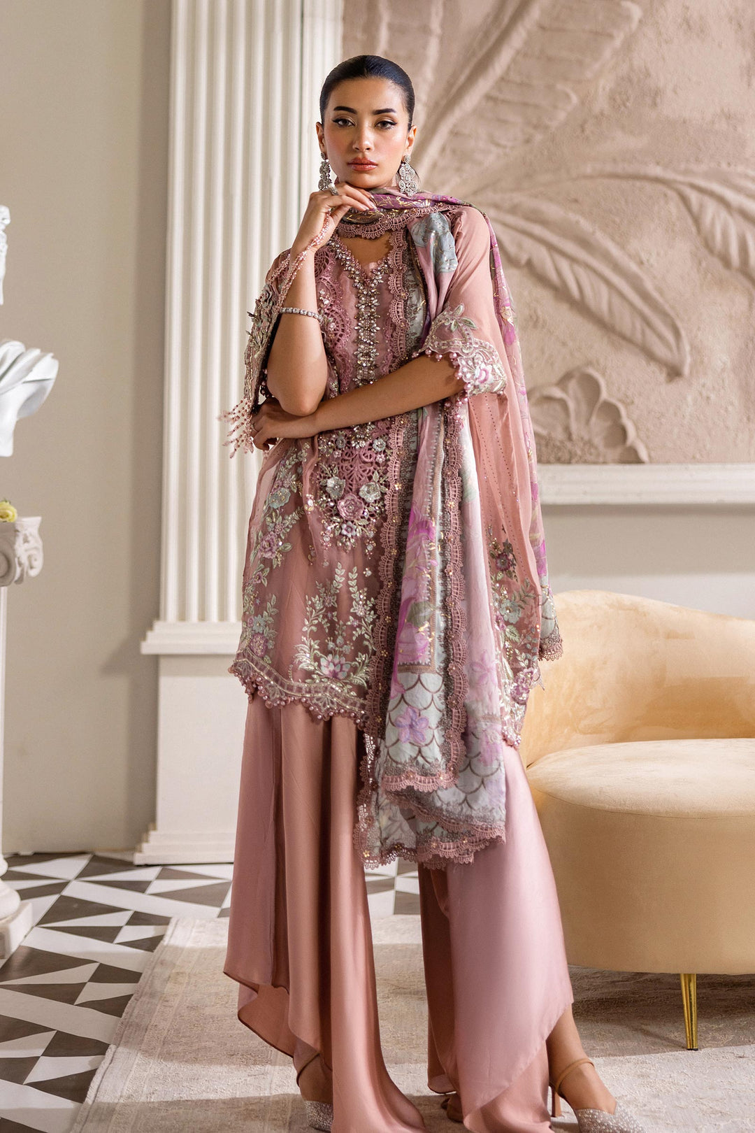 Maria B Embroidered Chiffon Suit