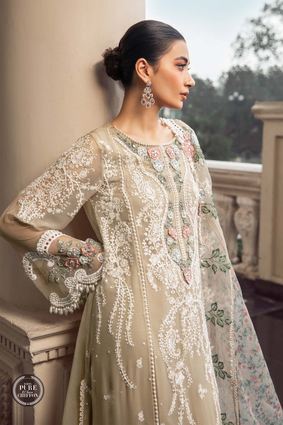 Maria b Embroidered Luxury Chiffon Dress