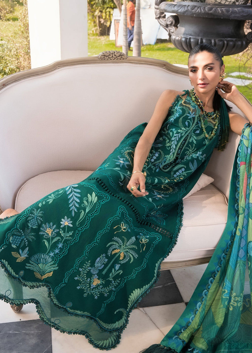 Crimson Embroidered Luxury Lawn