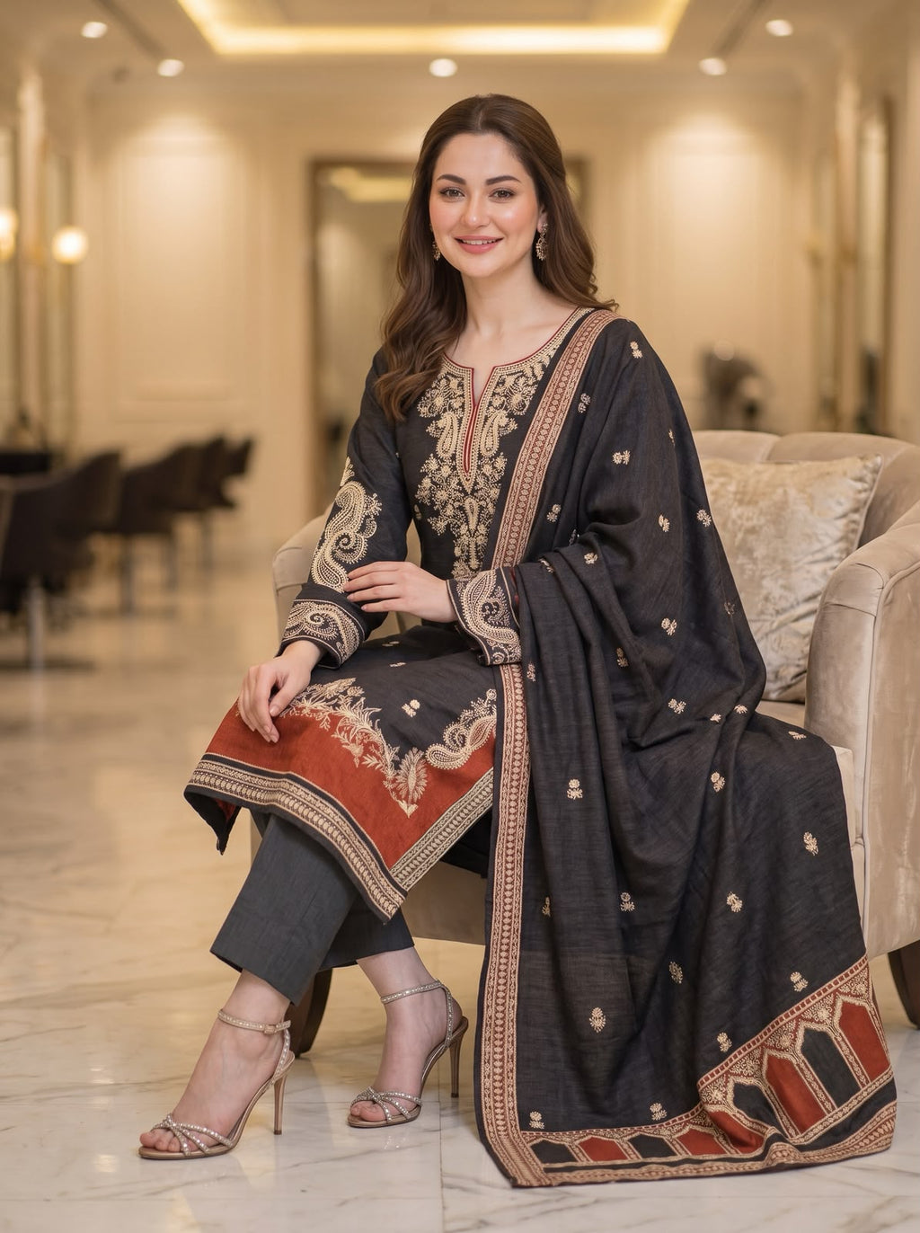 Embroidered Luxury Winter Creation