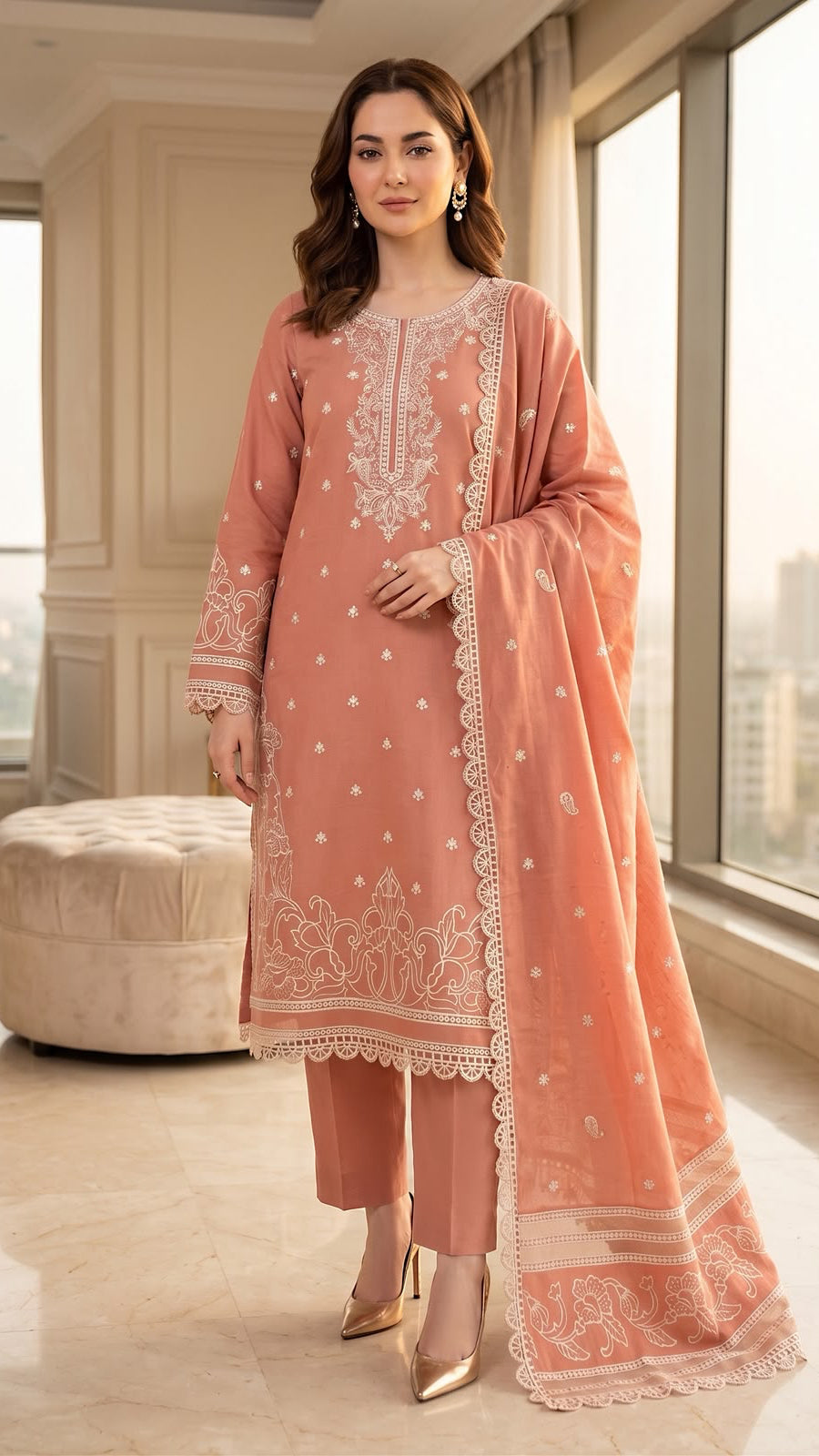 Embroidered Luxury Winter Creation