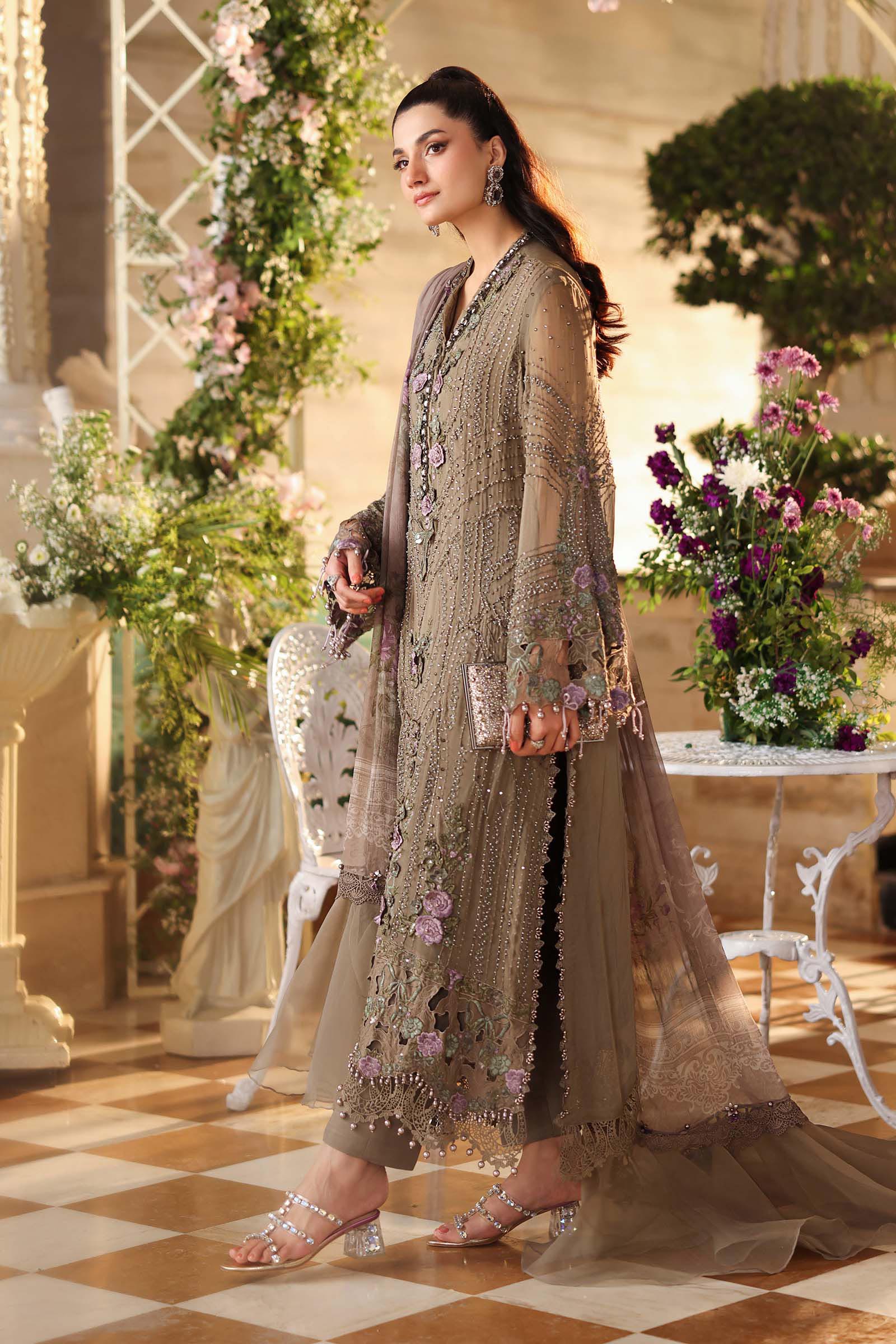 Maria B Embroidered Chiffon Dress